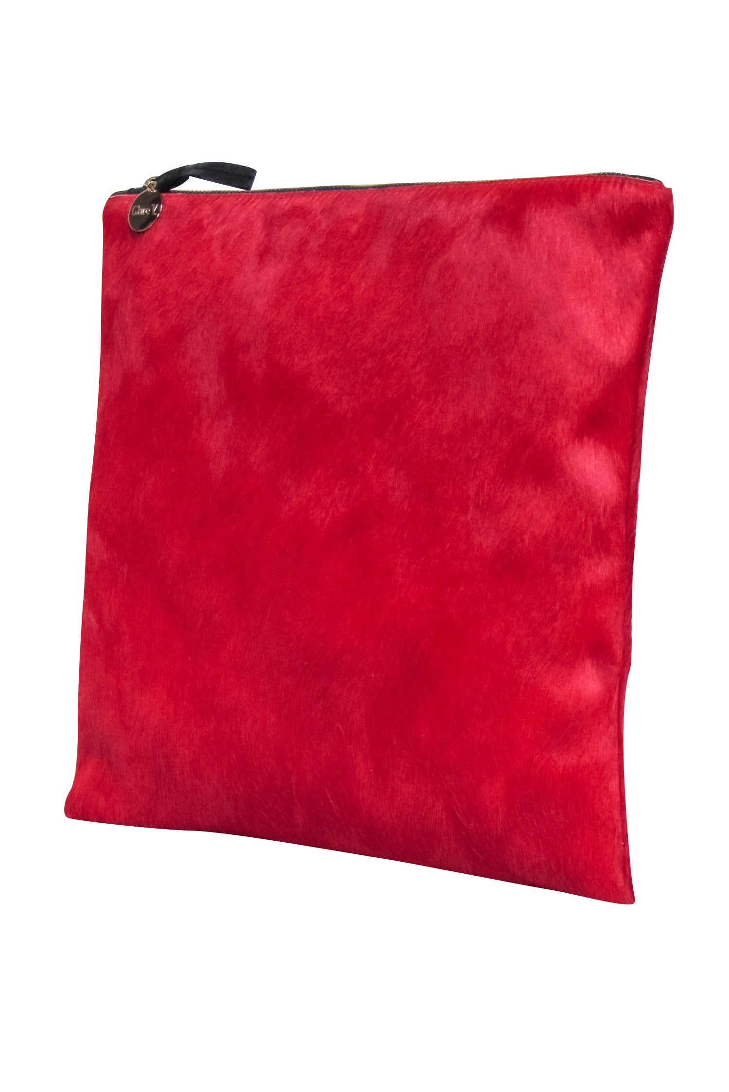 Clare V.'s Stunning Red Calf Hair Zipper Clutch
