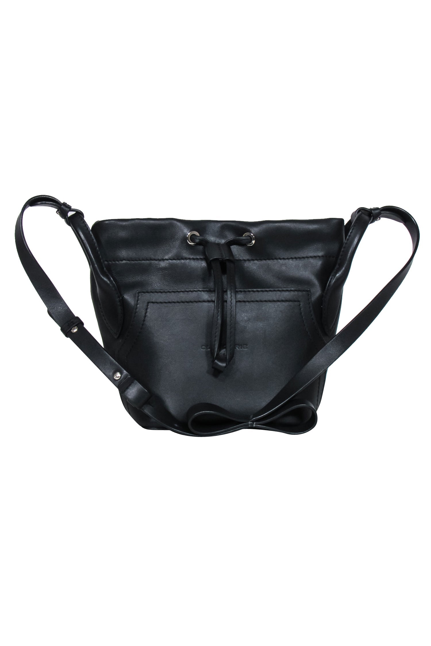 Clergerie Paris Black Leather Chic Bucket Bag