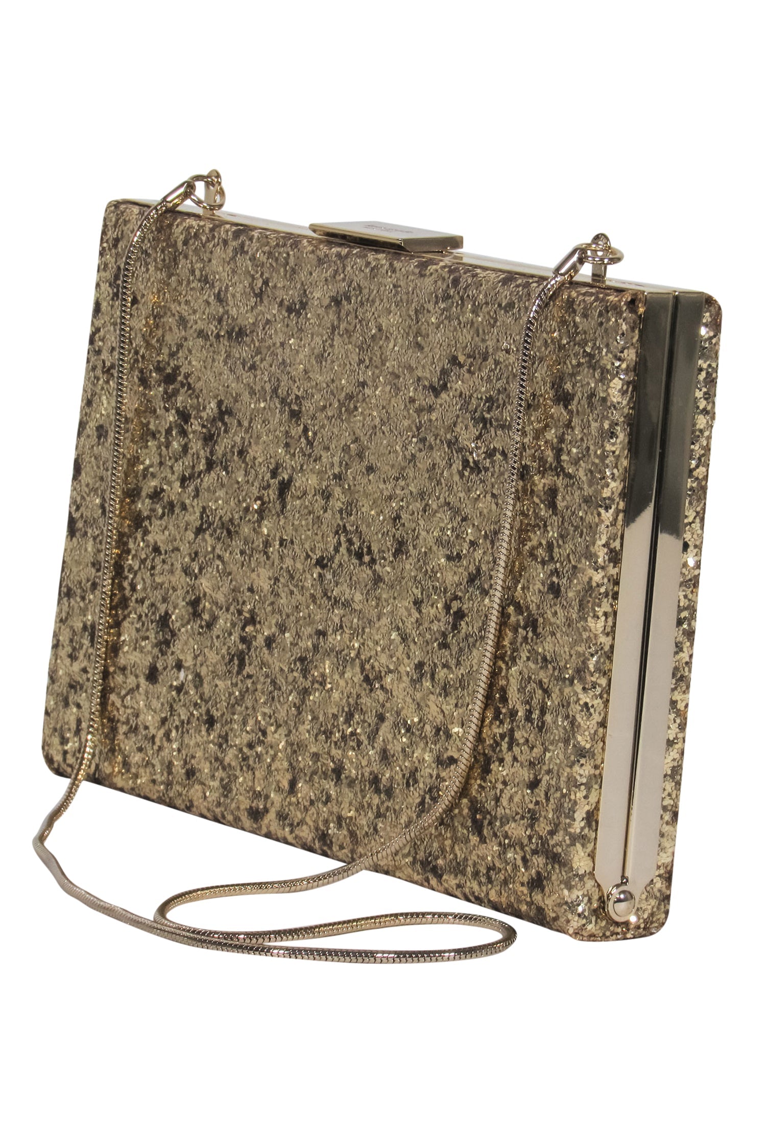 Kate Spade Gold Glitter Magic Convertible Box Clutch