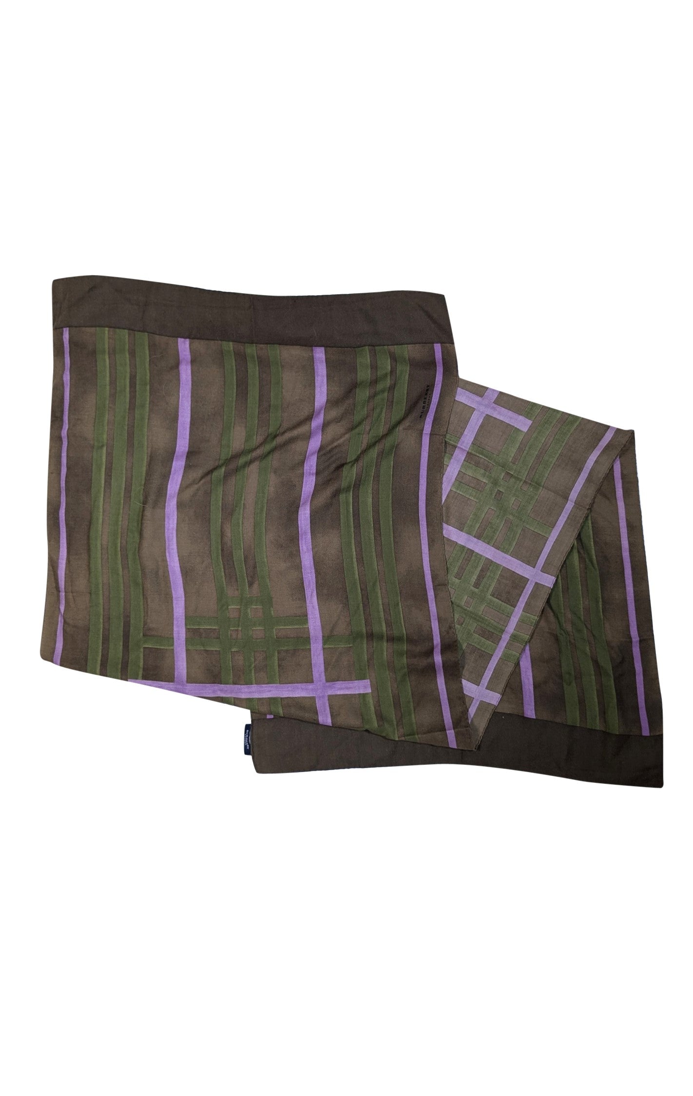 Burberry - Stunning Olive, Green & Lavender Cashmere Blend Scarf