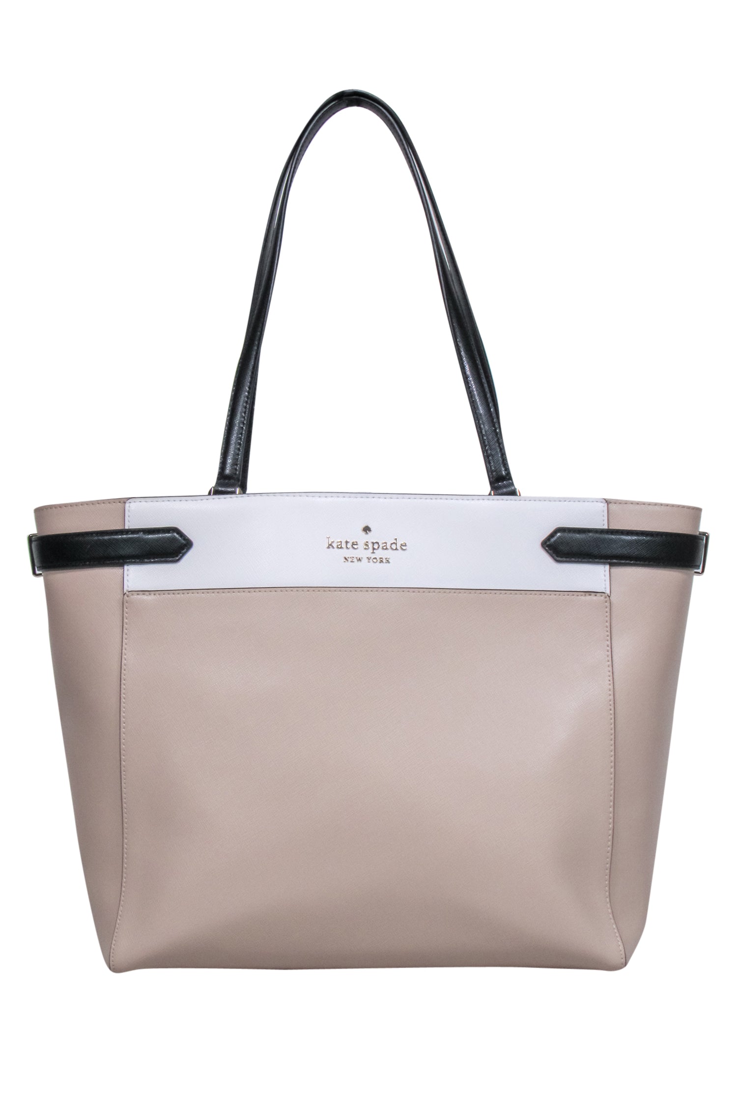 Kate Spade Color - Block Tote Bag: Beige, Black & White Elegance
