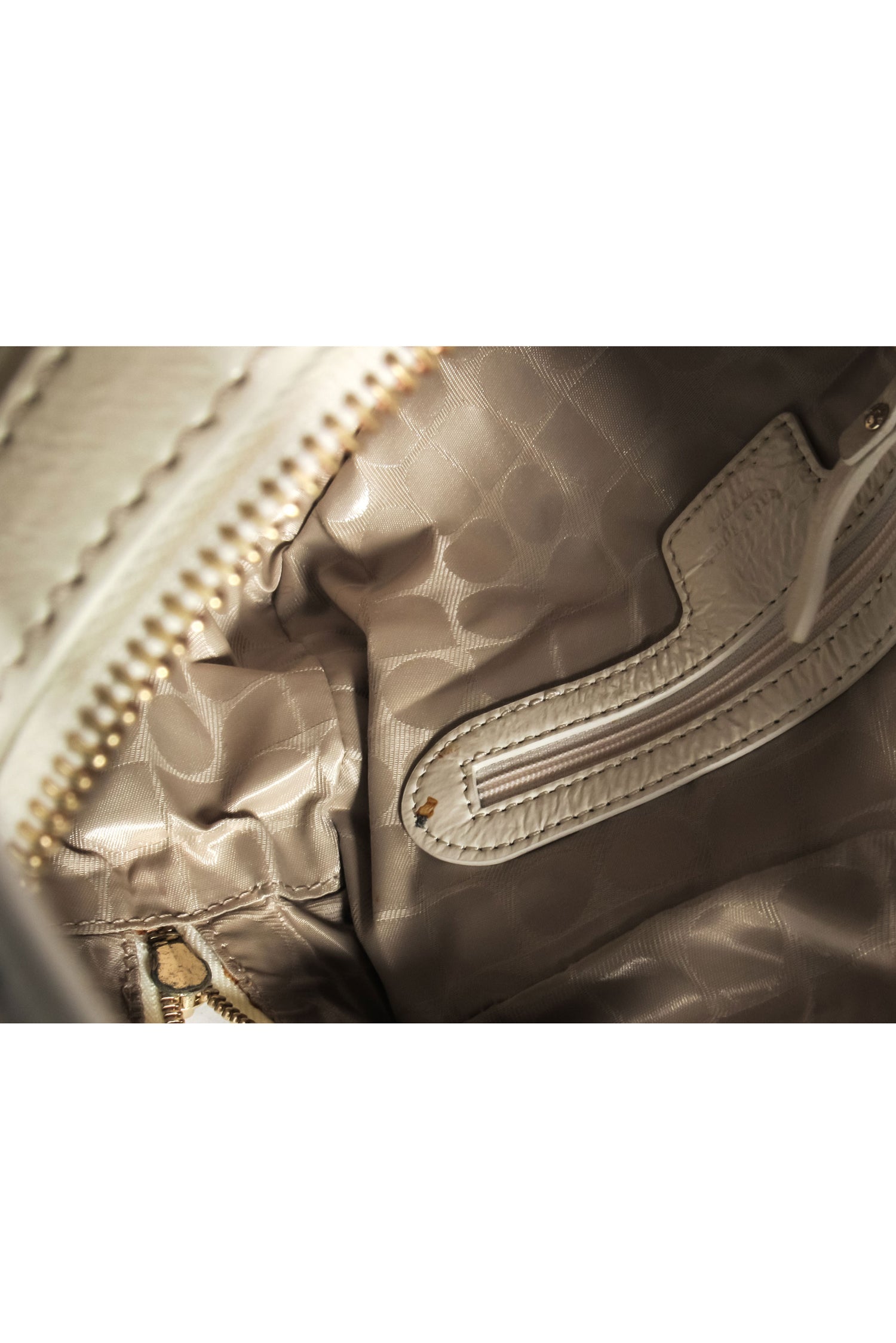 Kate Spade Cream & Gold Patterned Elegant Bowler Handbag