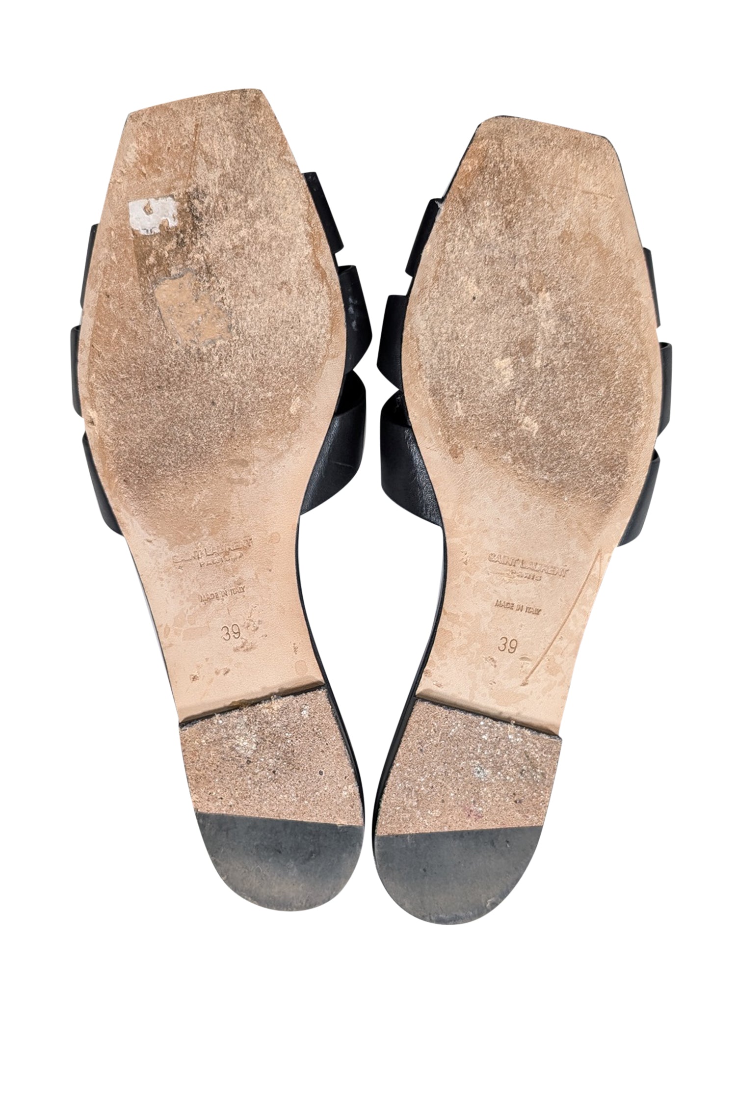 Yves Saint Laurent - Luxury Black Leather Slide Sandals in Size 9