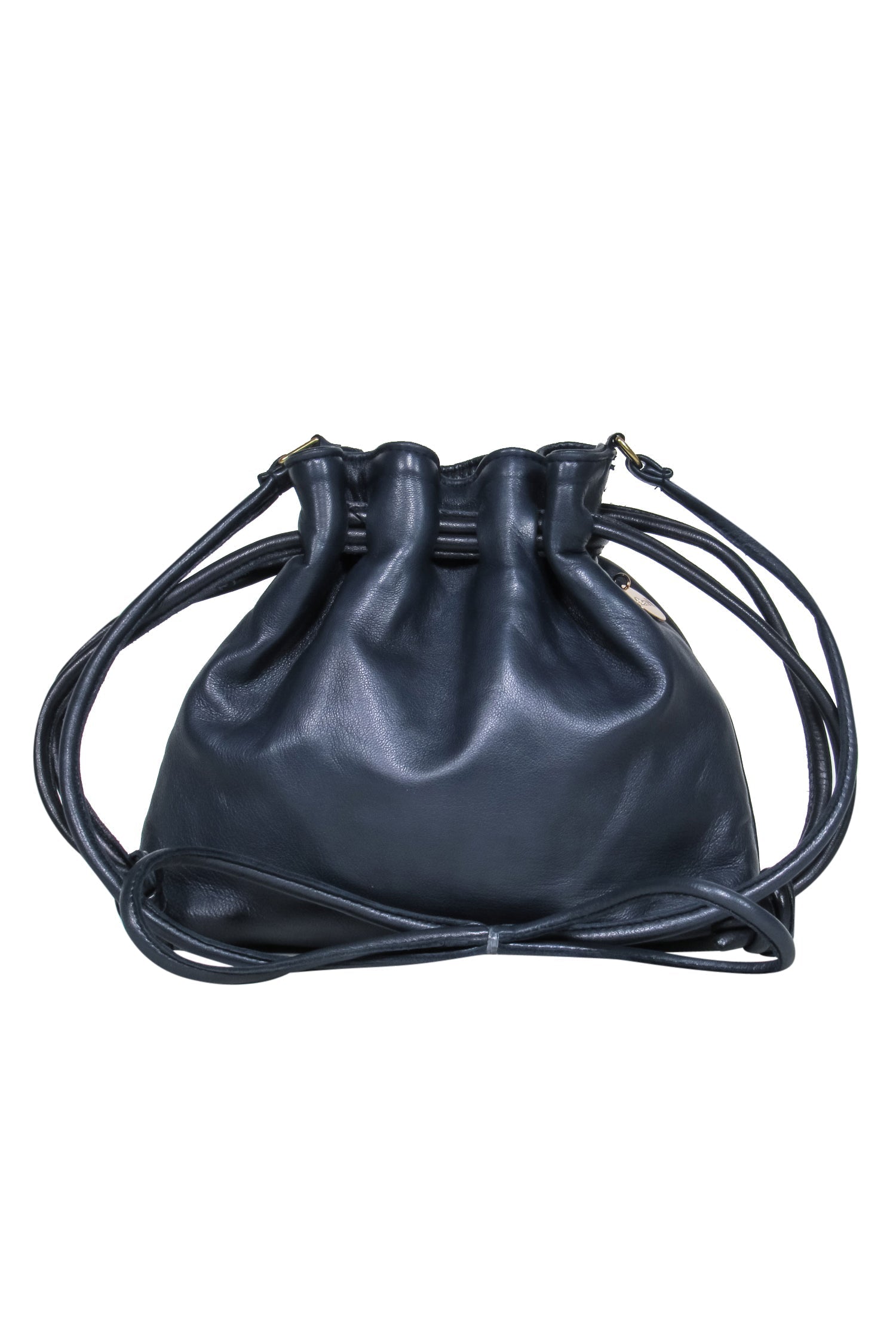 Clare V. Navy Leather Drawstring Bucket Crossbody - A Fashion Sensation