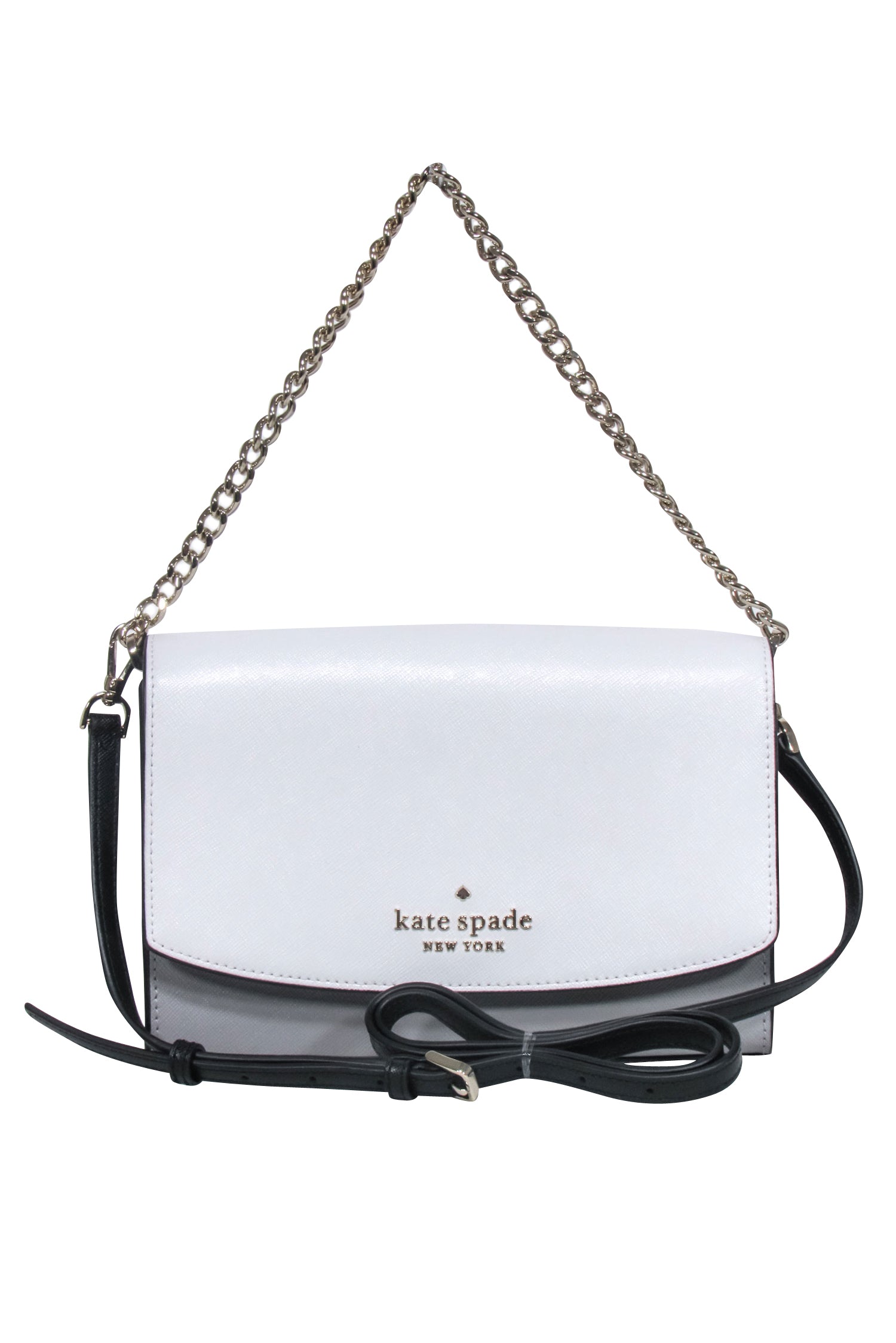 Kate Spade - Stylish White, Grey & Black Leather Crossbody Bag