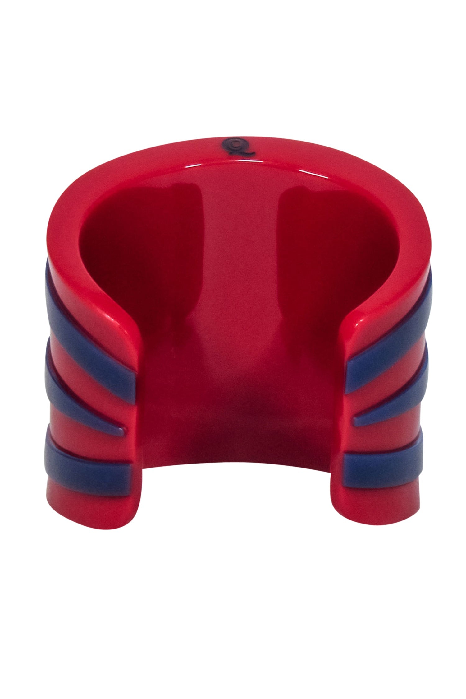 Alexander McQueen - Stunning Red & Navy Geometric Print Cuff Bracelet
