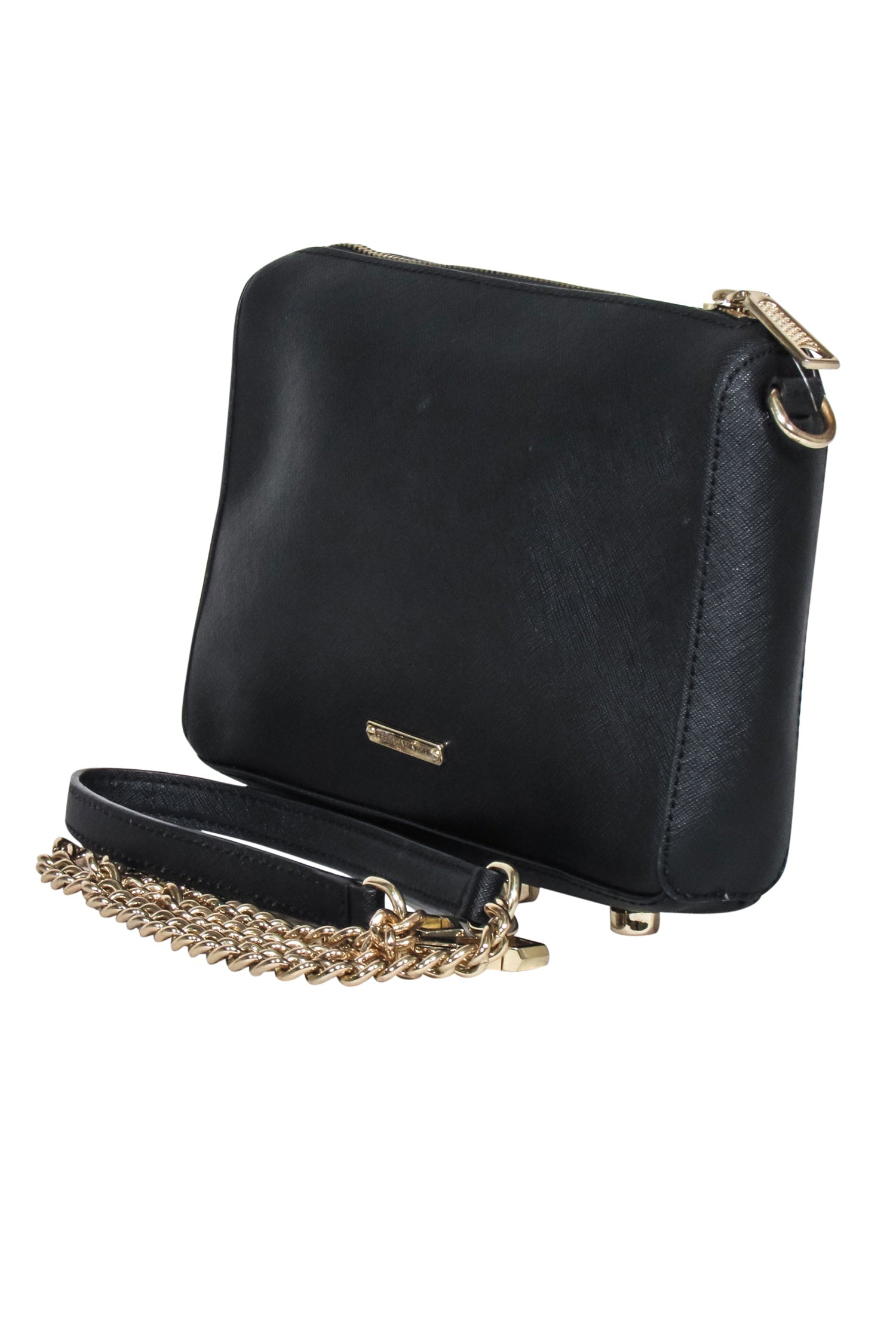Rebecca Minkoff Black Leather Chain Strap Crossbody Bag - A Fashion Must-Have