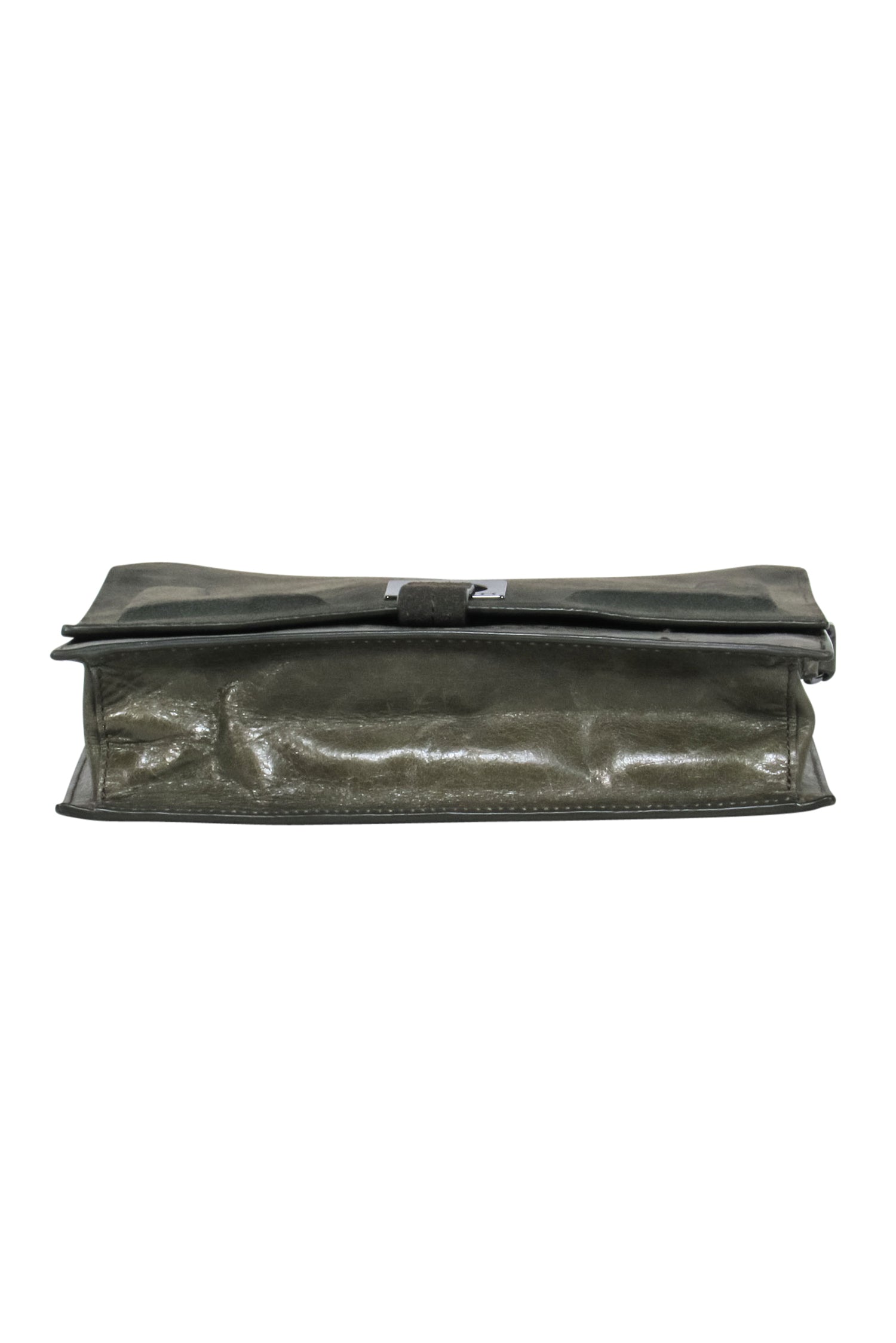 Halston Heritage Olive Green Fold-Over Leather & Suede Crossbody Bag: The Ultimate Weekend Companion