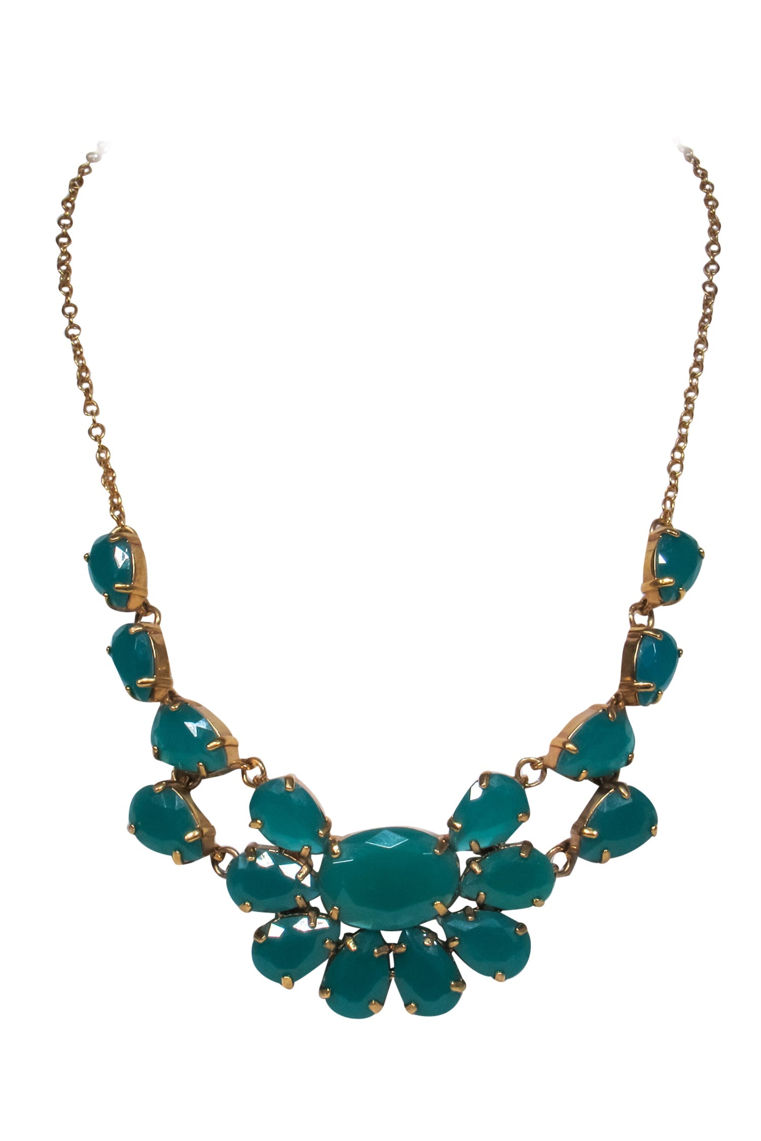 Kate Spade - Stunning Teal & Gold Faux Gem Statement Necklace
