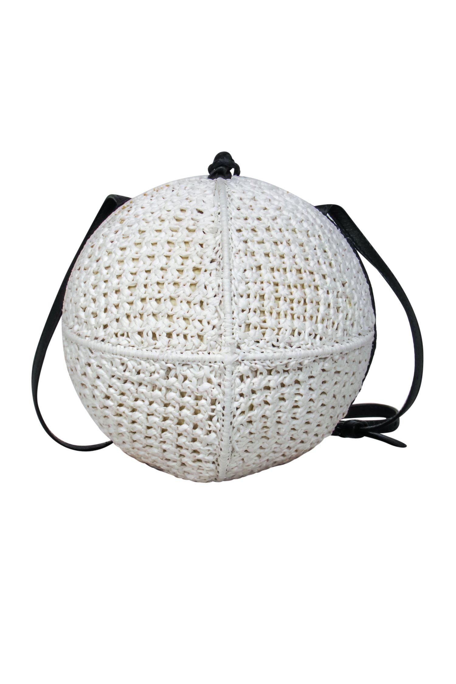 Sam Edelman's Stunning Black & White Colorblocked Wicker Round Crossbody