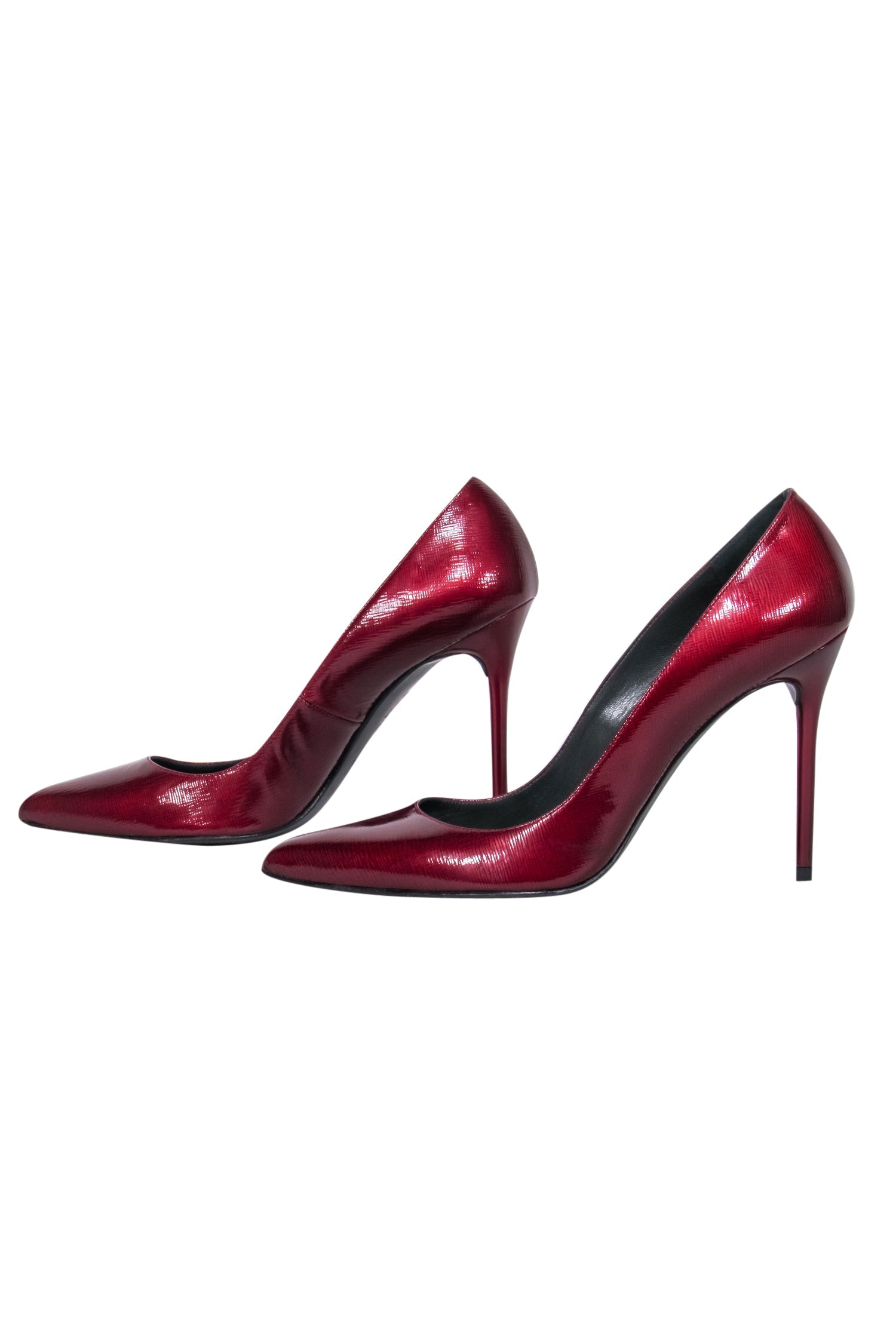 Stuart Weitzman Maroon Textured Leather Pointed Toe Pumps - Size 8.5 - Elevate Your Style Now!
