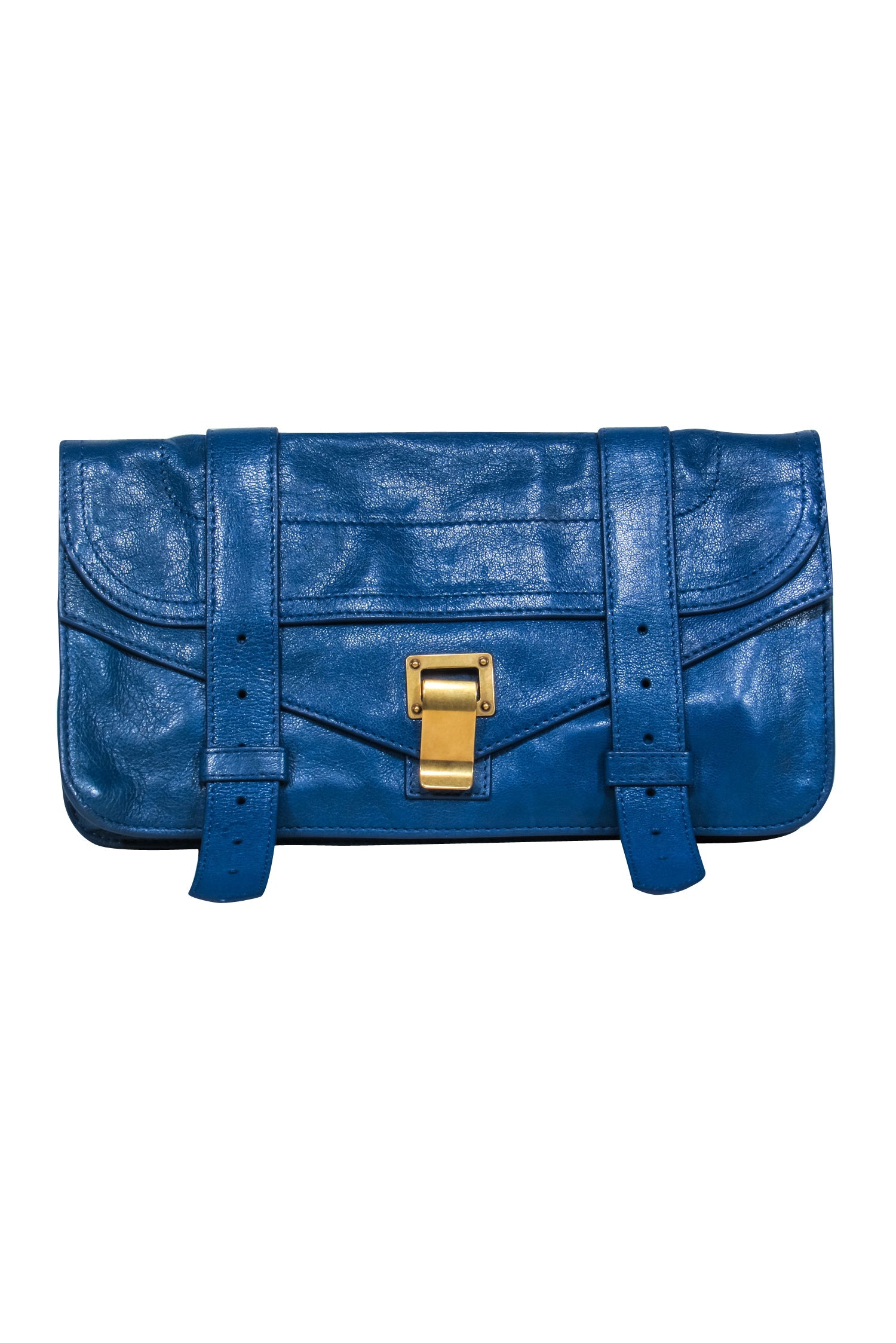 Proenza Schouler - Stunning Blue Leather Clasp Front Clutch for Unforgettable Nights