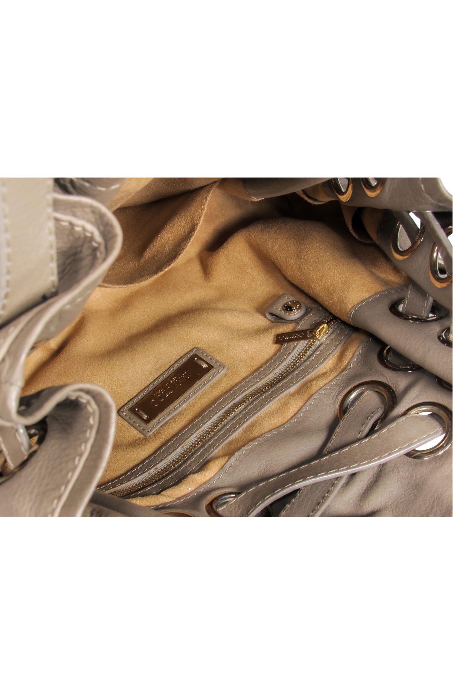 Jimmy Choo - Taupe Leather Ramona Shoulder Satchel: A Fashion Statement