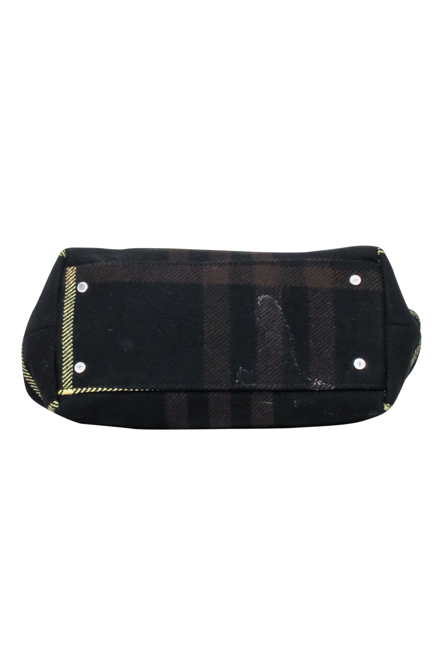 Burberry Stylish Black, Brown & Yellow Plaid Handbag