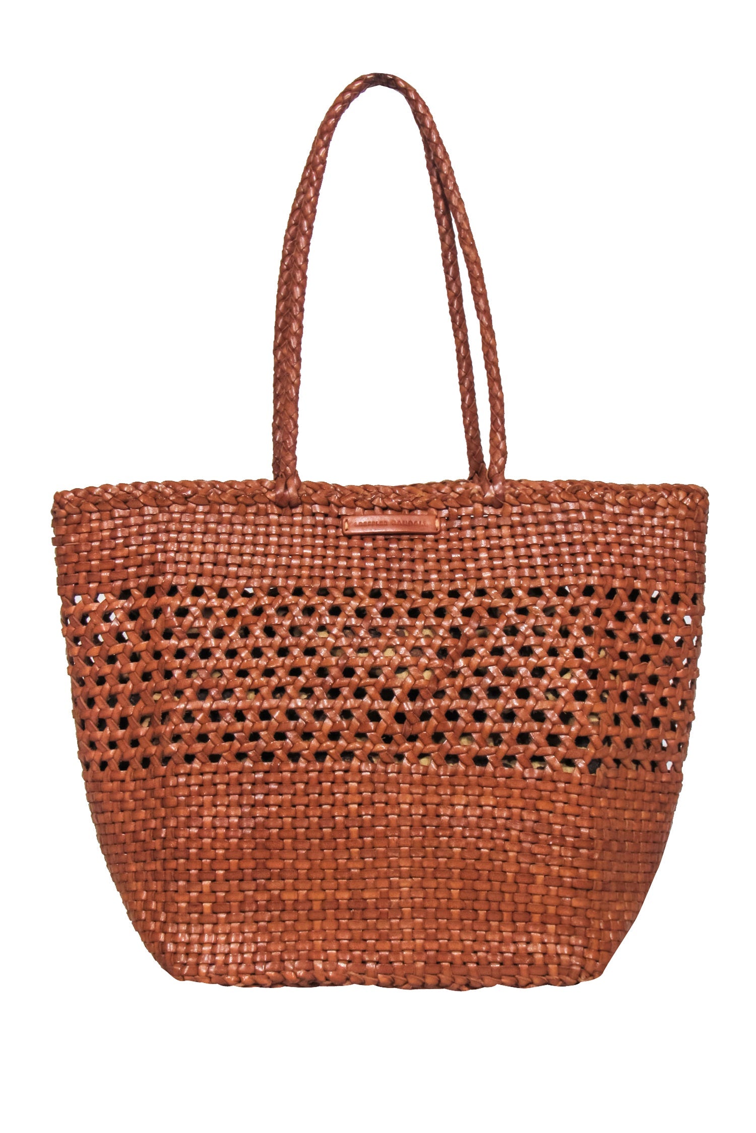 Loeffler Randall - Stunning Tan Woven Maya Handbag with Playful Leopard Tie