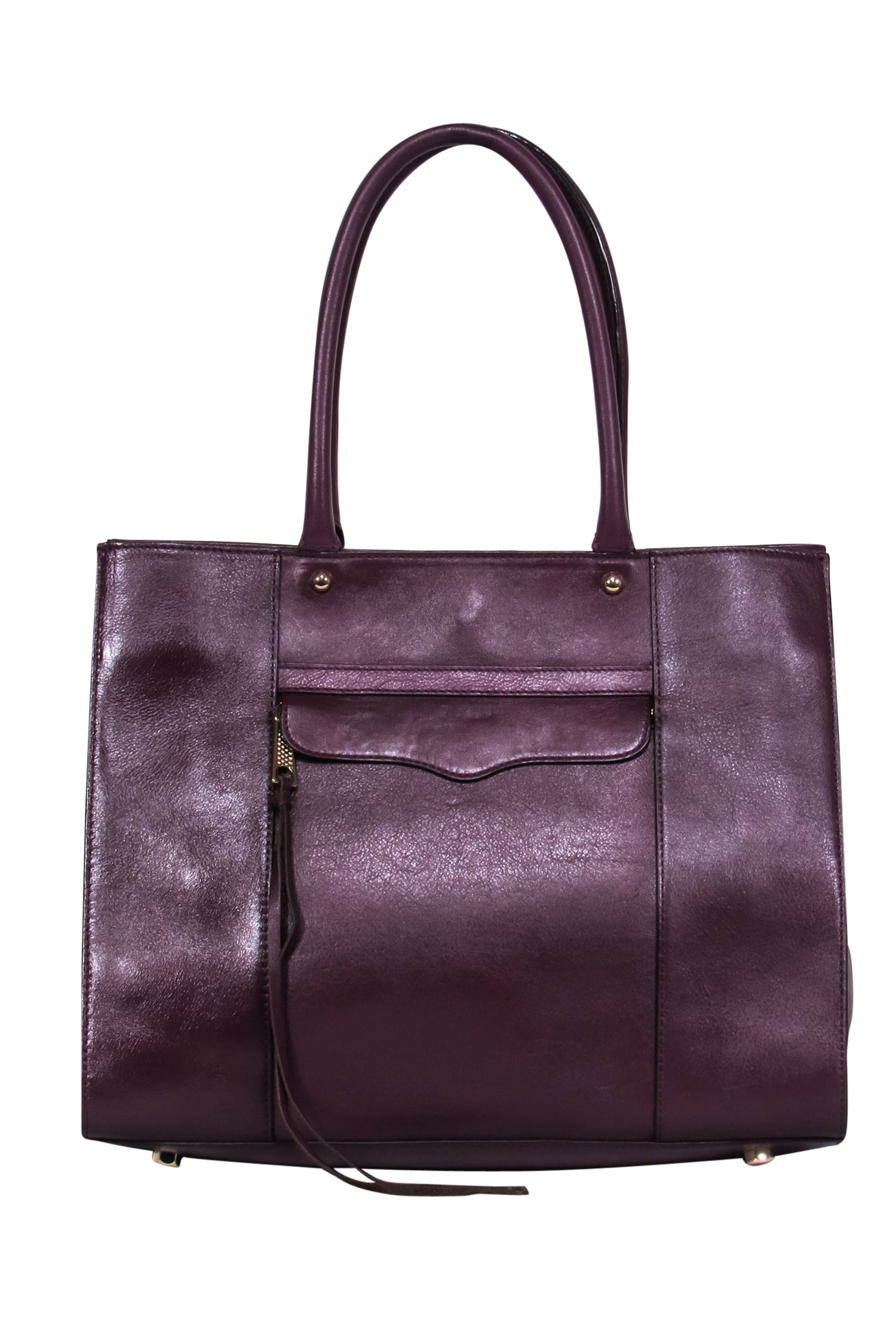 Rebecca Minkoff's Luxurious Burgundy Smooth Leather Square Tote