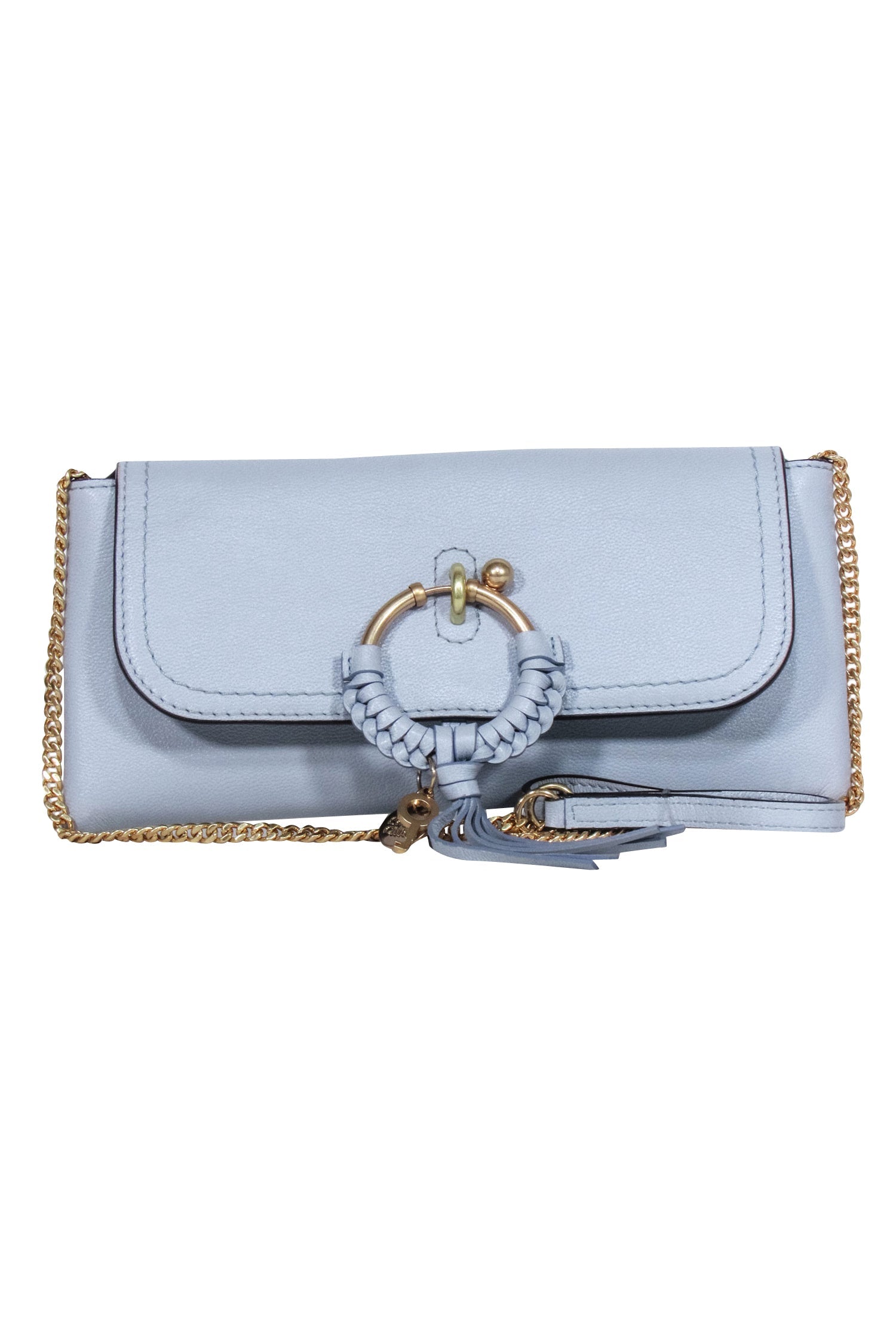 See by Chloe - Stunning Sky Blue Leather Fold-Over Crossbody Bag