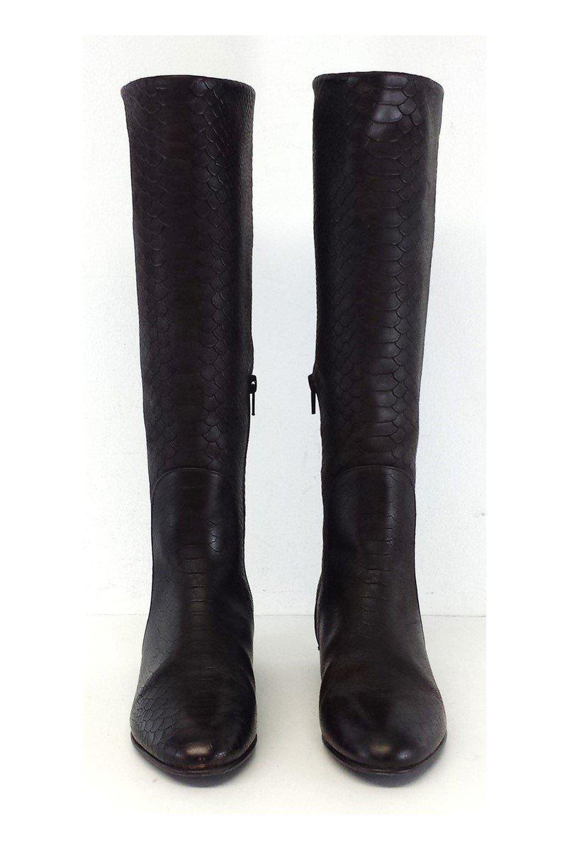 Stuart Weitzman Cognac Python-Embossed Boots - Size 5.5 - A Must-Have!