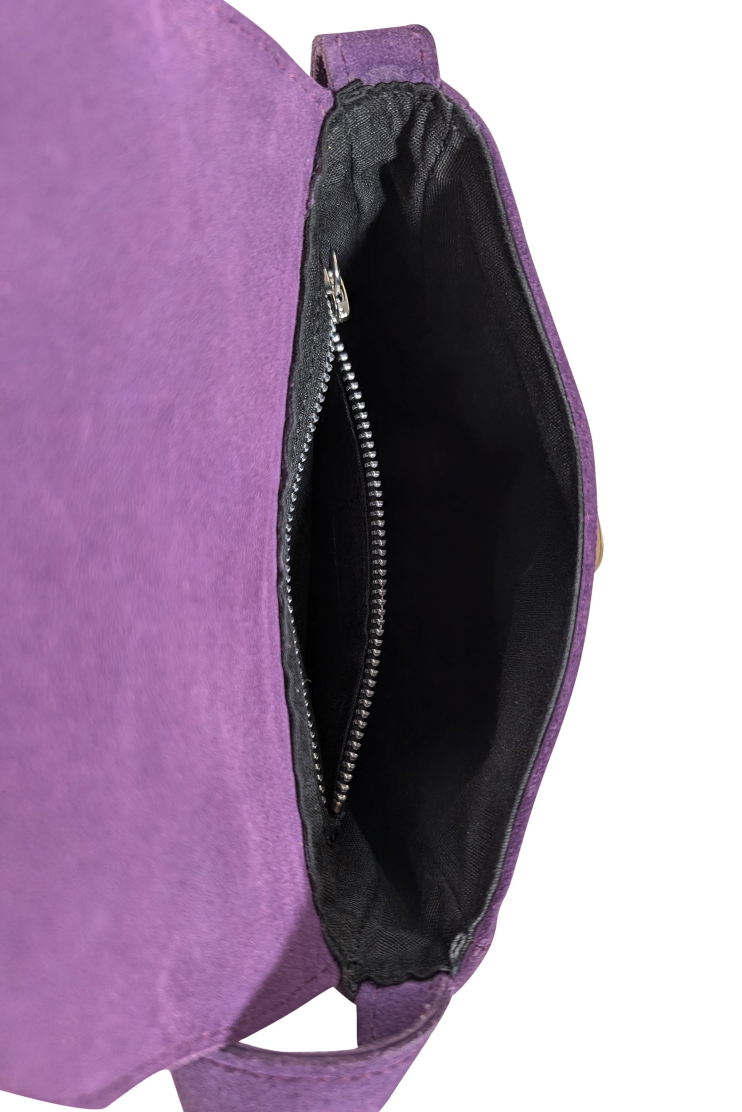 Gabriel for Sach - Moody Purple Suede Shoulder Bag: A Touch of Quiet Luxury