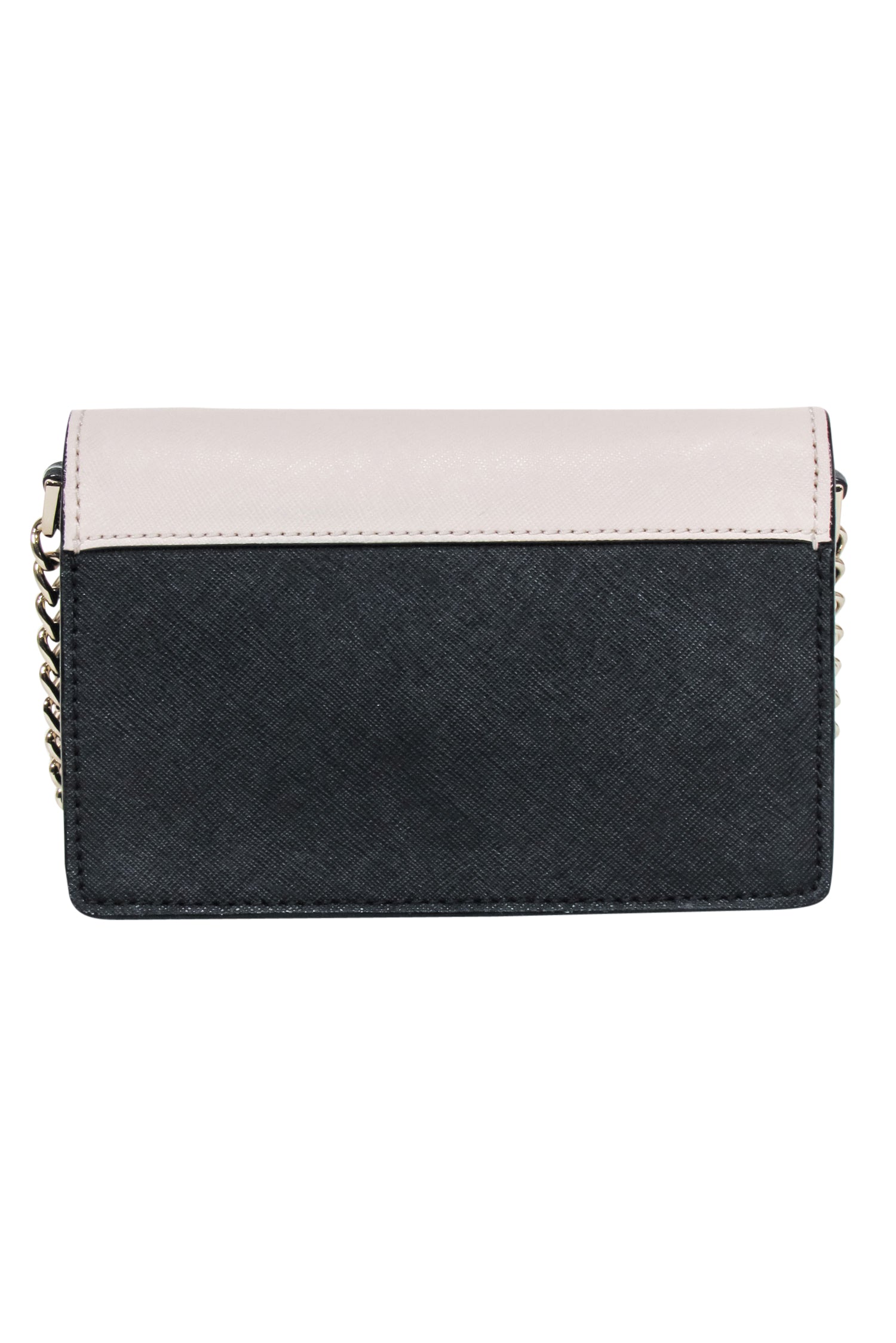 Kate Spade's Chic Beige & Black Leather Mini Crossbody Bag