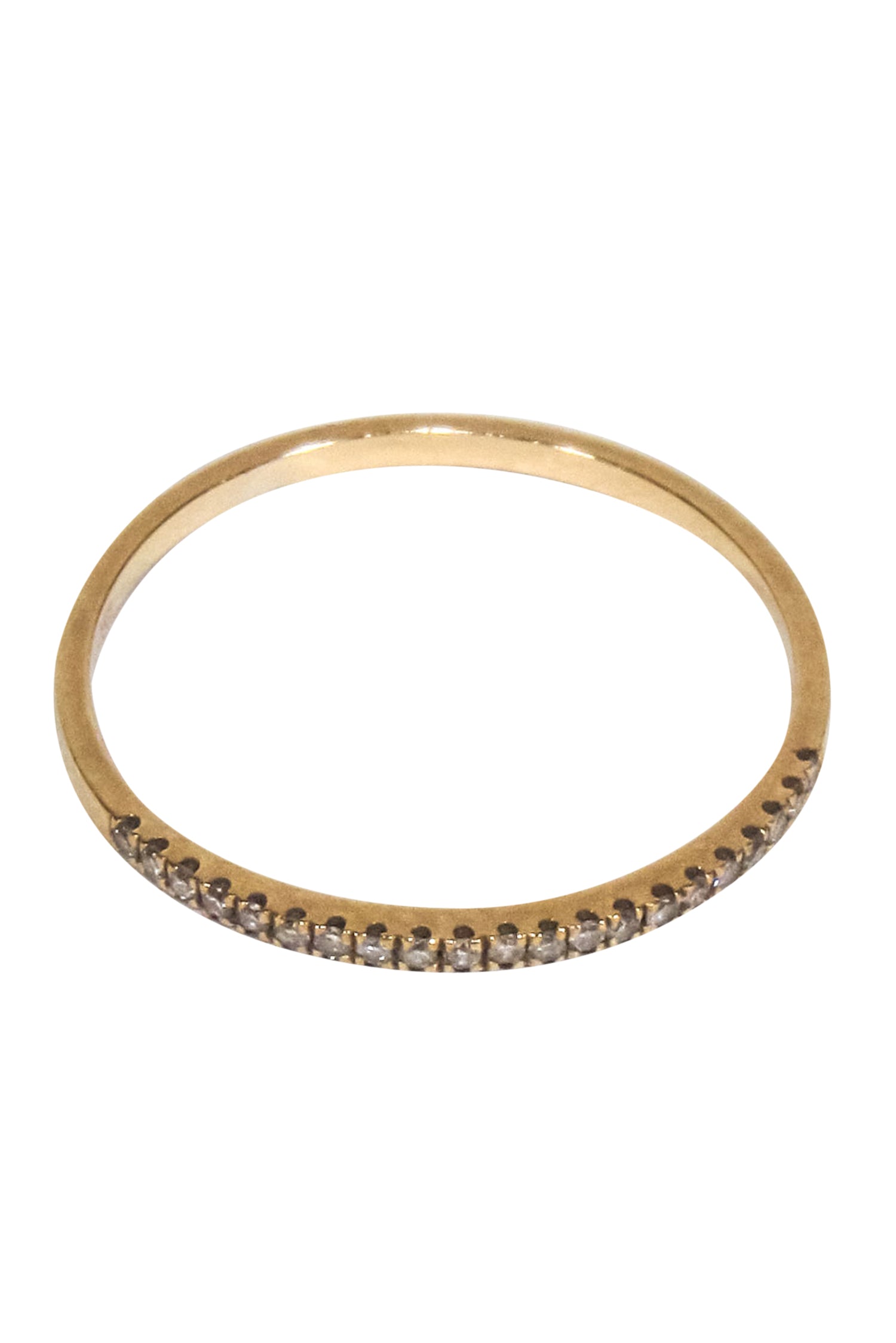 Gorgeous Vintage 18k Gold Thin Band Ring with 0.09 ct Diamonds - Size 5