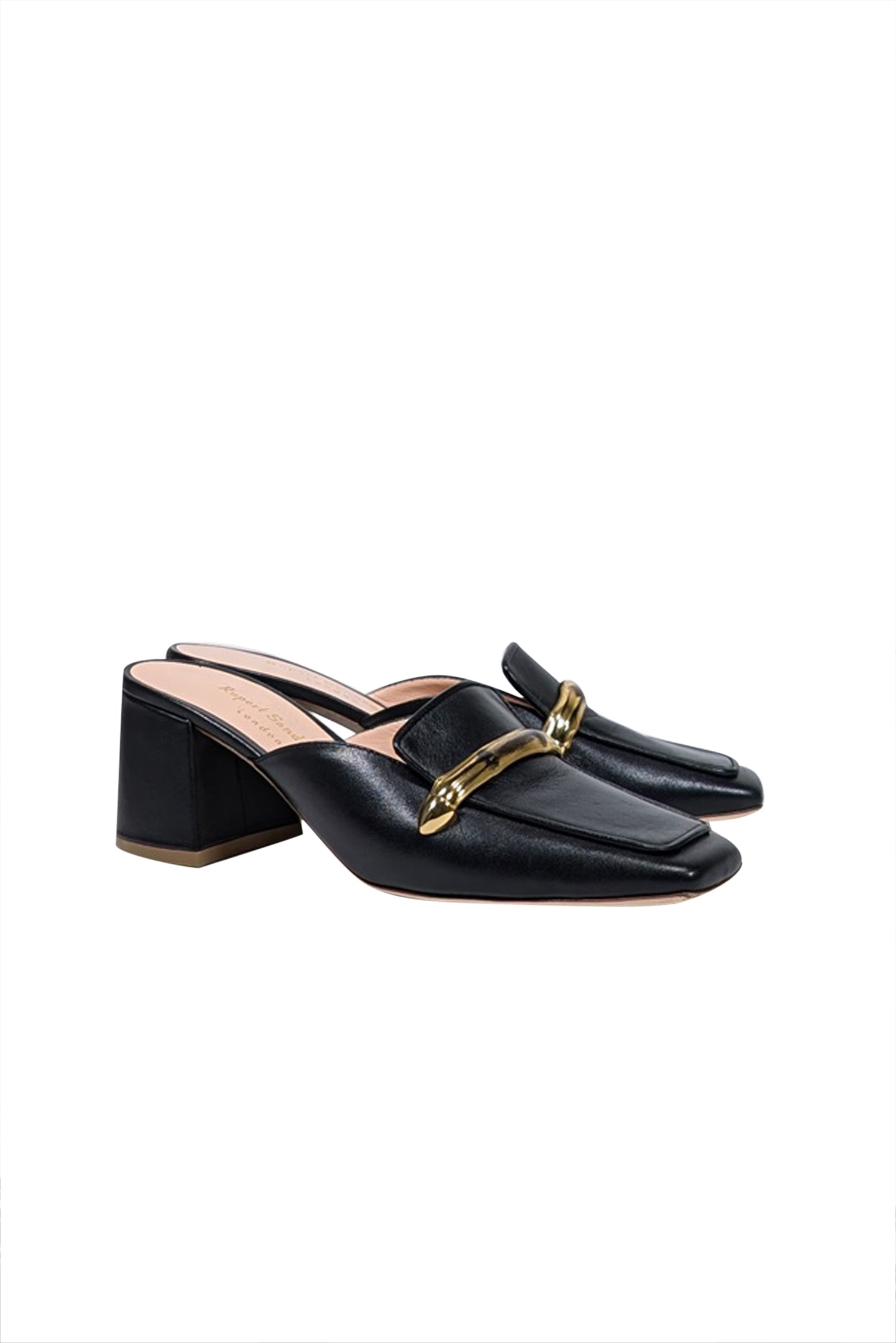 Rupert Sanderson's Stunning Black Leather Closed-Toe Mules - Size 7