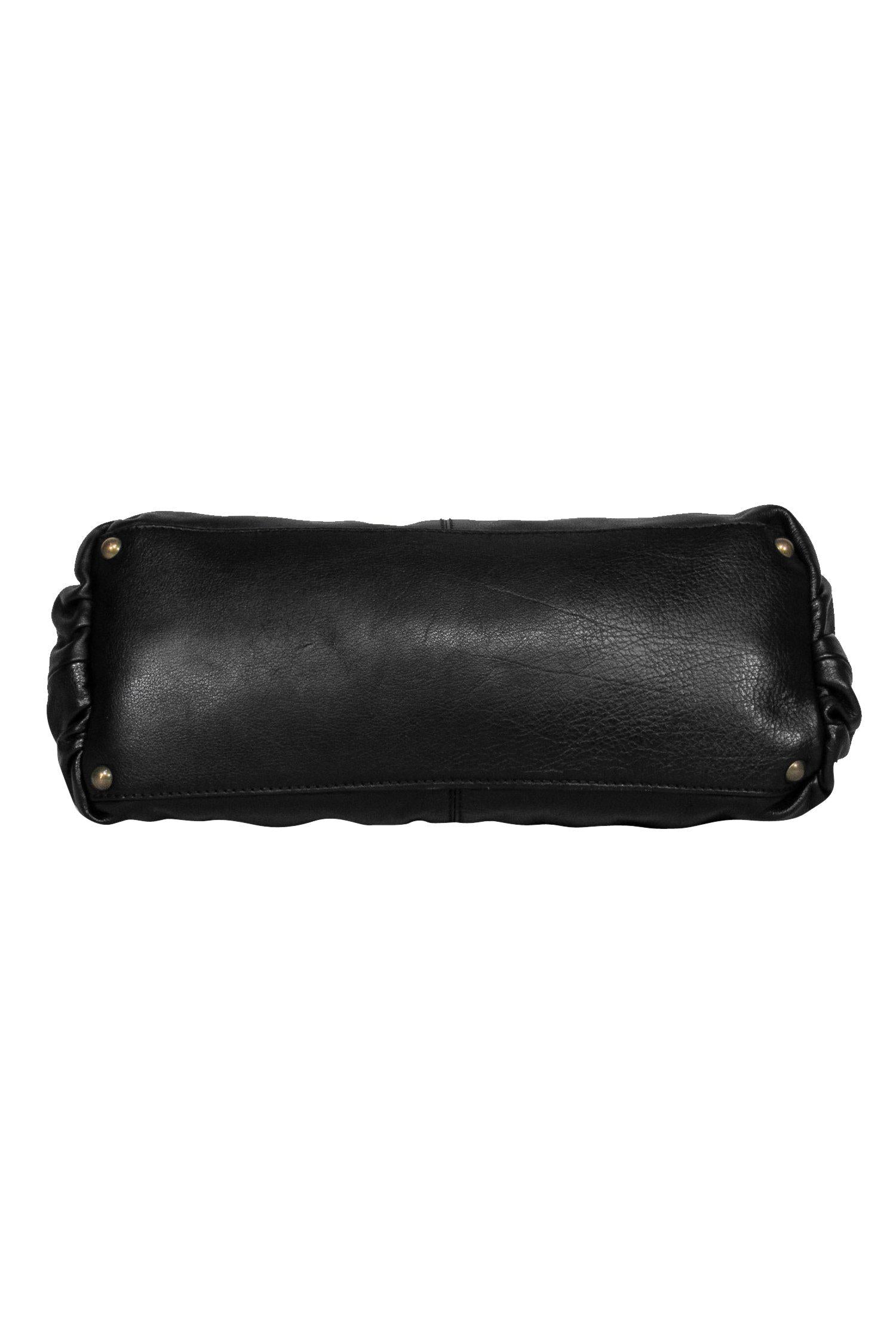 Miu Miu - Stunning Black Leather Handbag with Elegant Tweed Trim