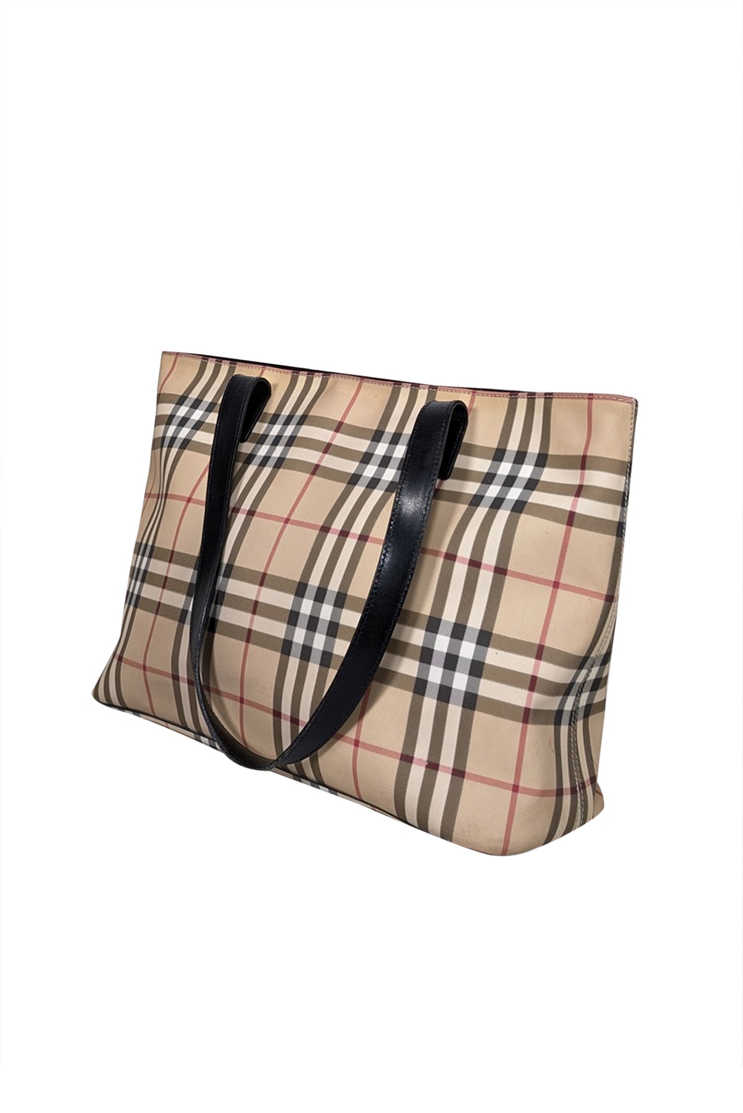 Burberry Beige Signature Plaid Canvas Tote - The Ultimate City Chic Accessory