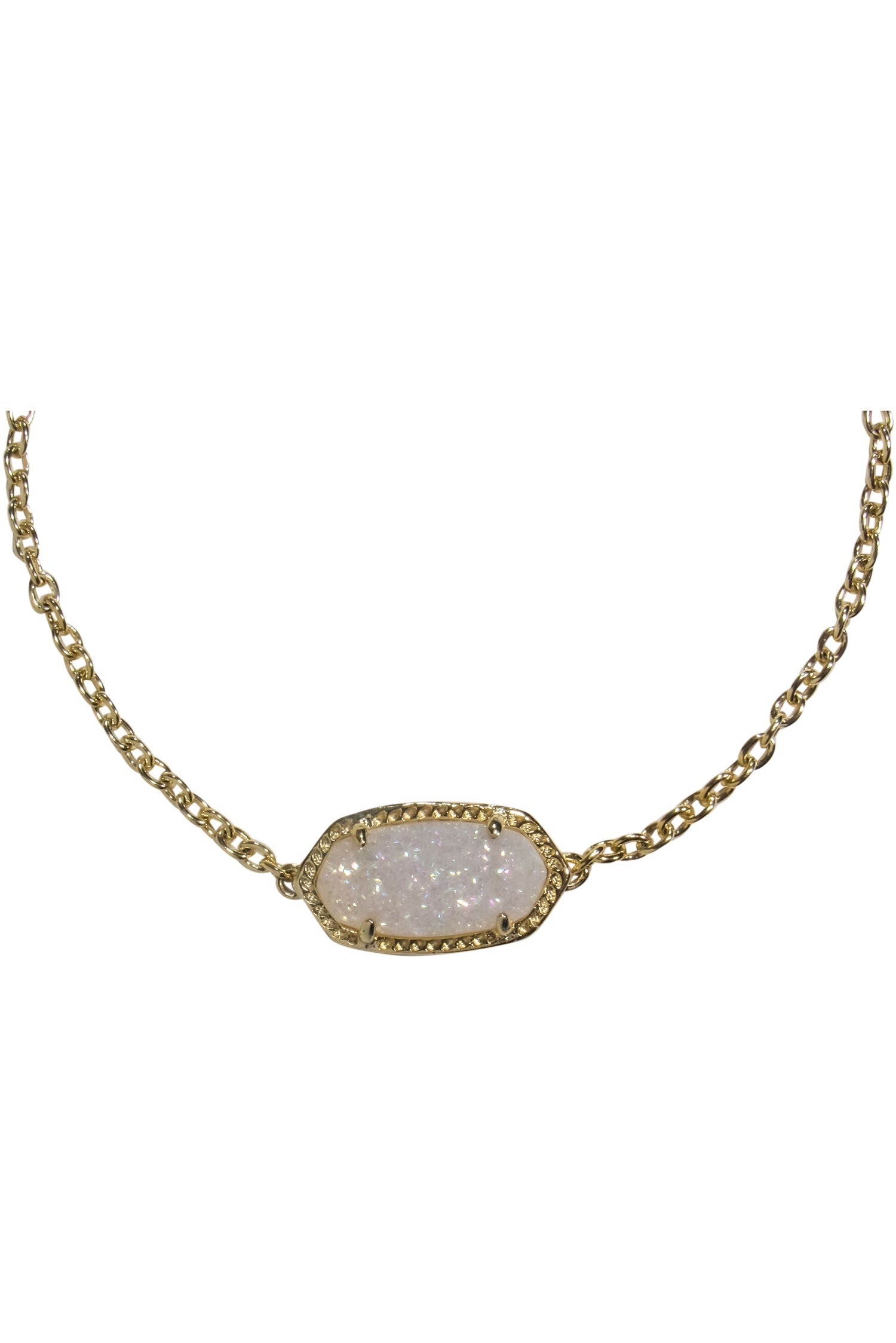 Kendra Scott - Gold Adjustable 'Elaina' Chain Bracelet with Sparkling White Stone