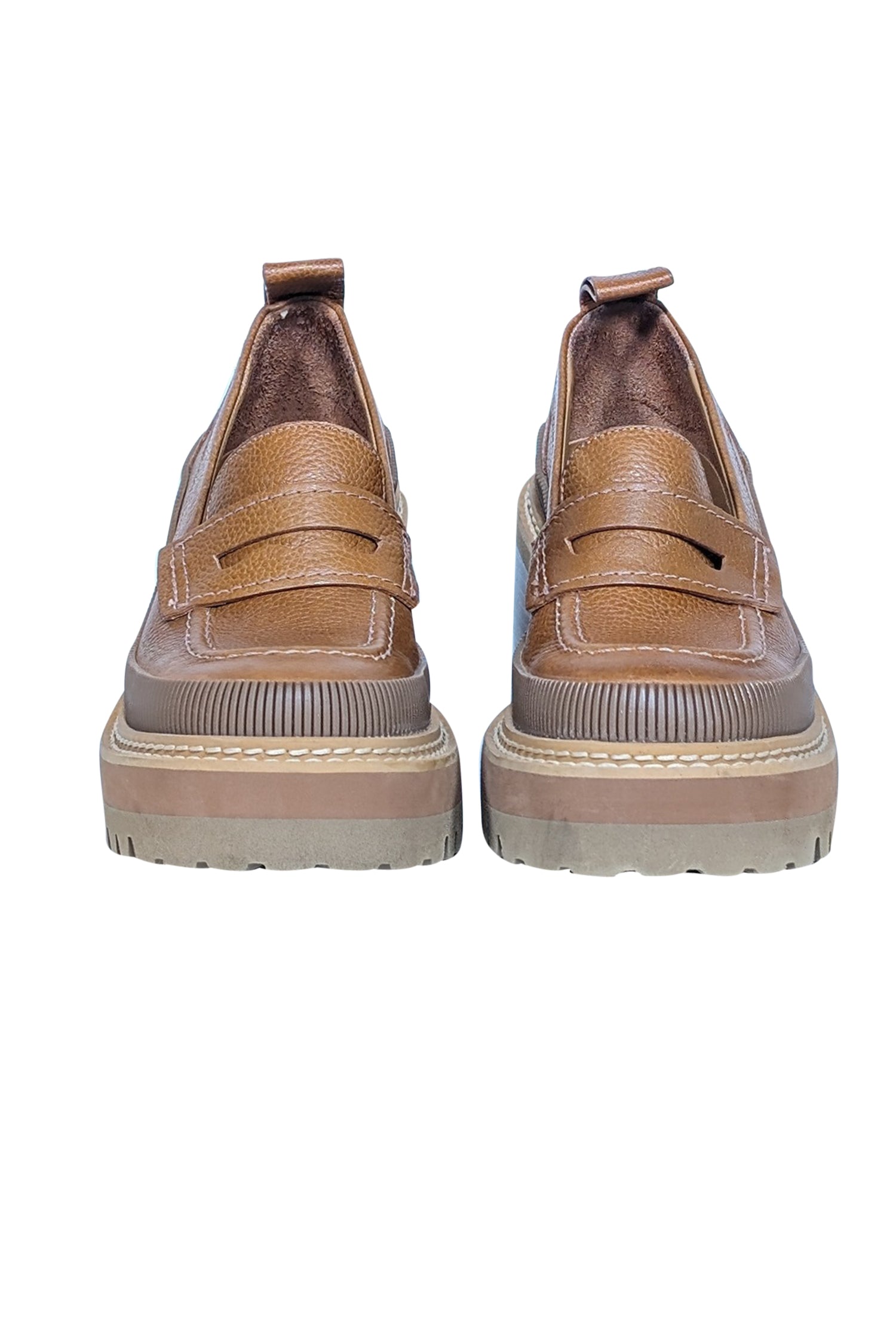 See by Chloe Tan Leather Platform Loafers - Size 5: Fall Fashion Essential