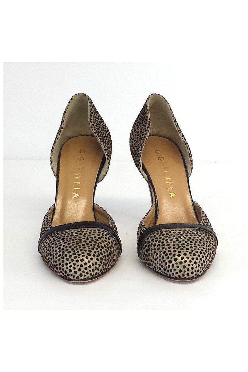 Gigi Favela's Stunning Gold & Brown Suede Leather Pumps - Size 6