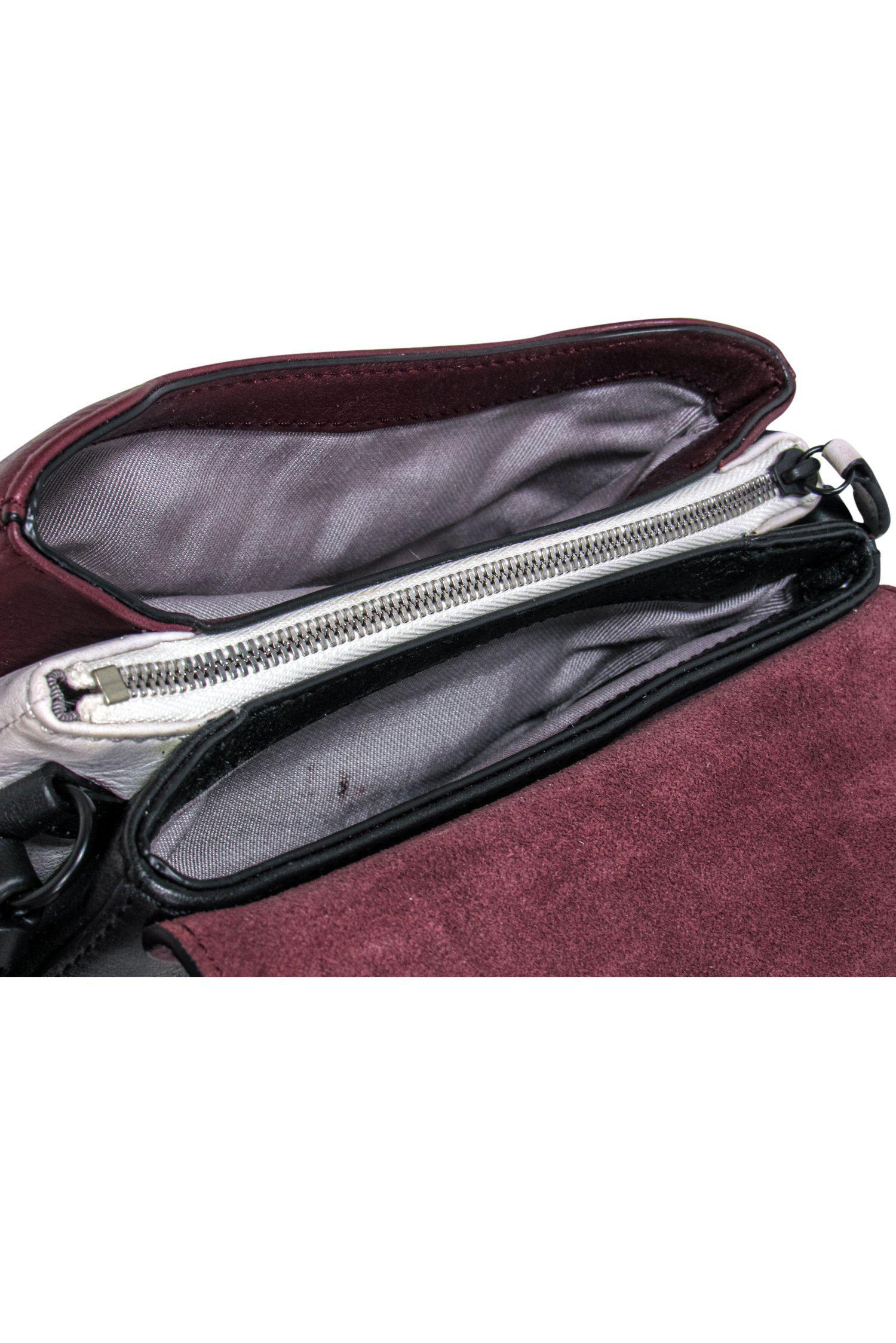 Rag & Bone - Stunning Maroon, Black & White Small Leather Crossbody Bag