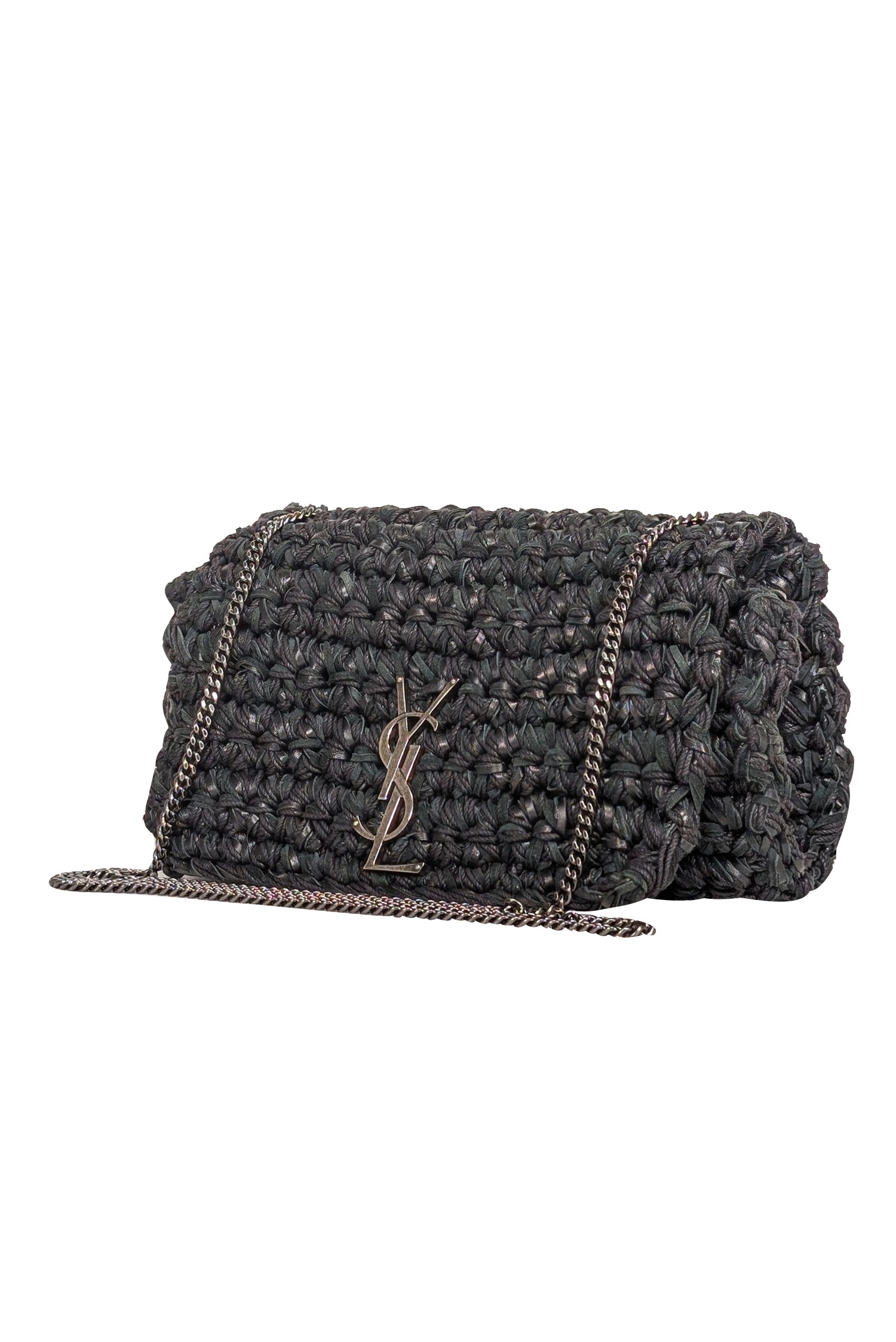 Yves Saint Laurent's Stunning Black Raffia Medium Kate Crossbody Bag