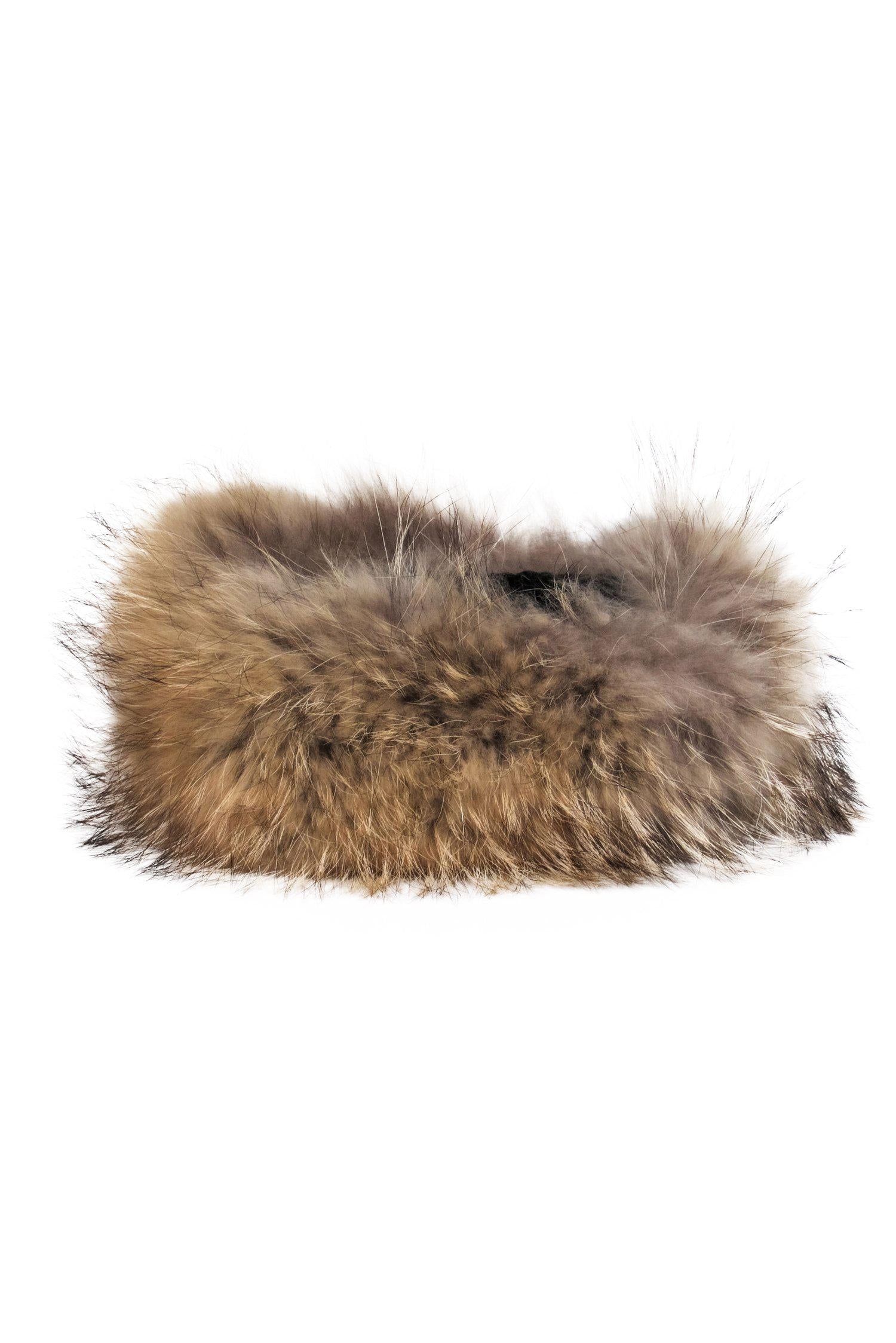Eric Javits Tan Luxury Fur Wrap-Around Headband