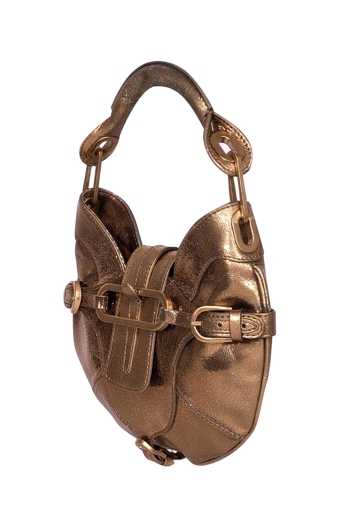 Jimmy Choo Gold Metallic Leather Mini Bag - Shine Bright!