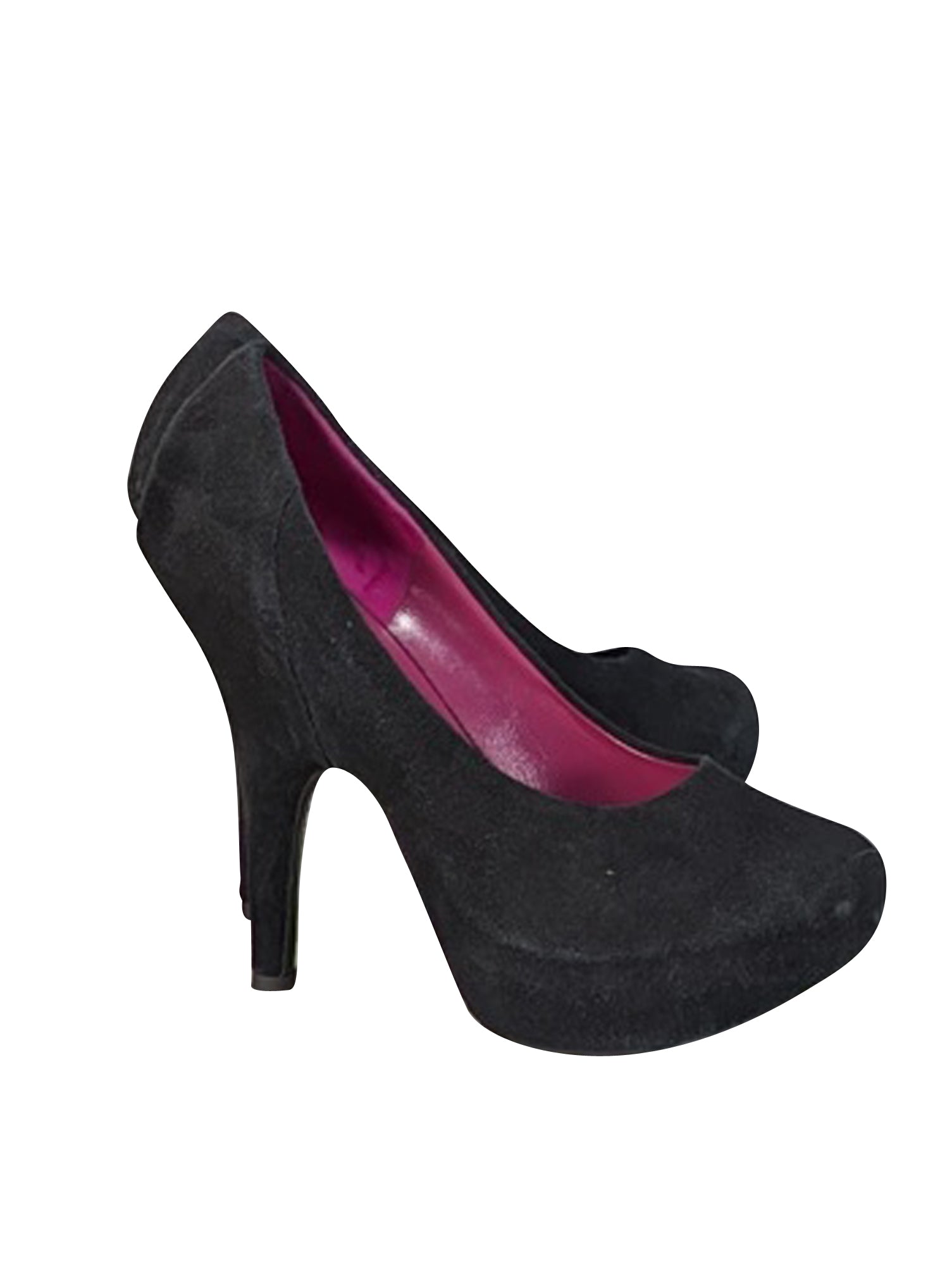 Giuseppe Zanotti's Stunning Black Suede Rounded Toe Pumps - Size 7.5