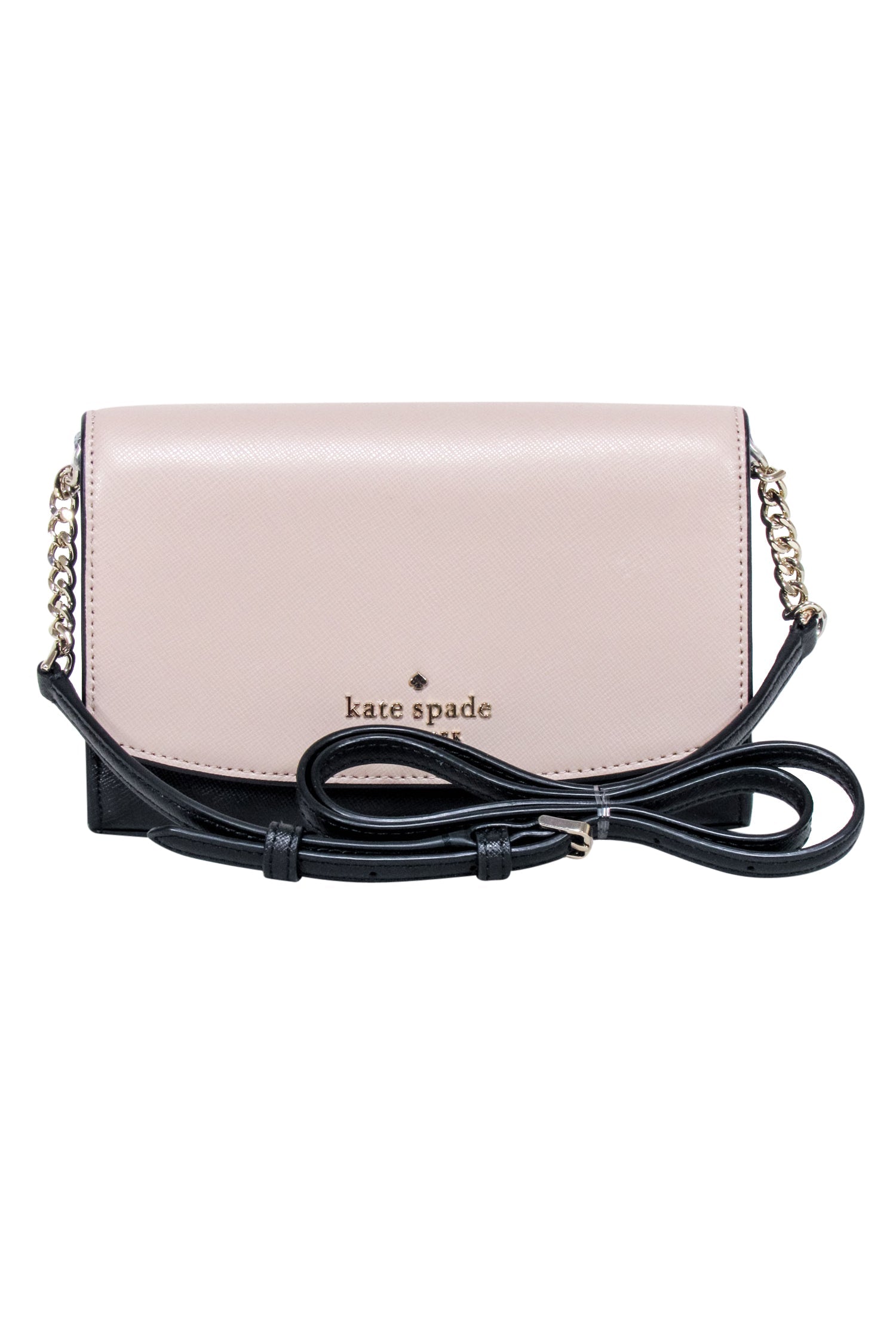 Kate Spade - Chic Beige & Black Saffiano Leather Mini Crossbody Bag