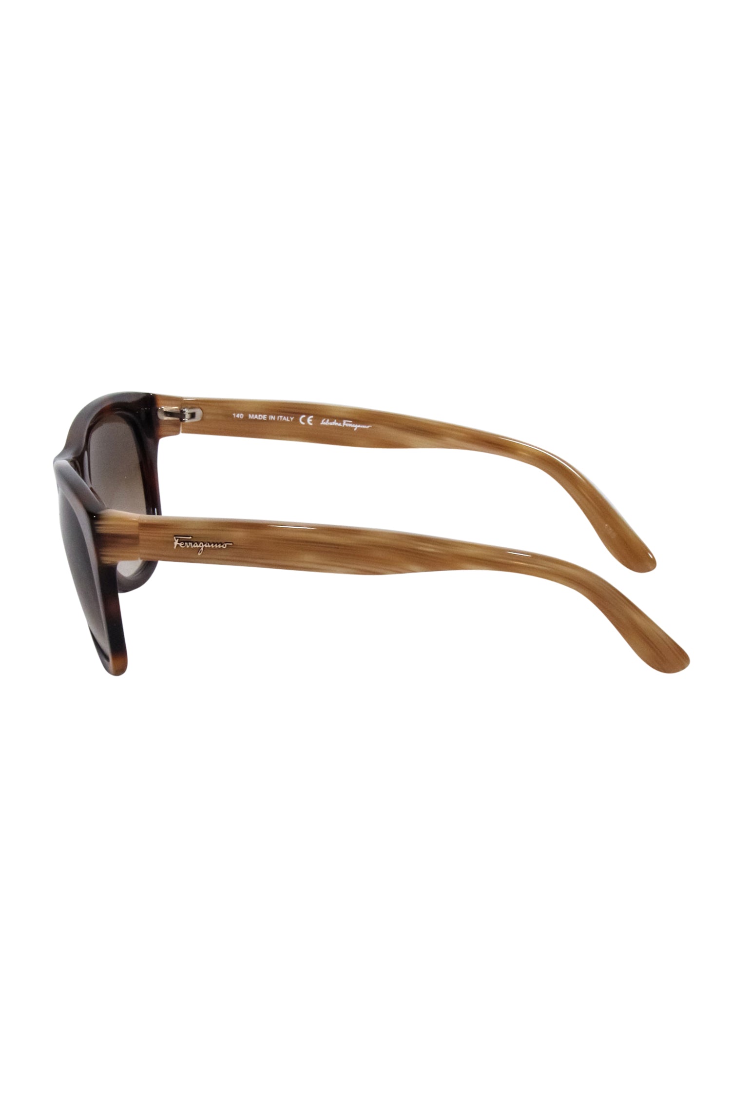 Ferragamo Stylish Brown Tortoise Front Sunglasses