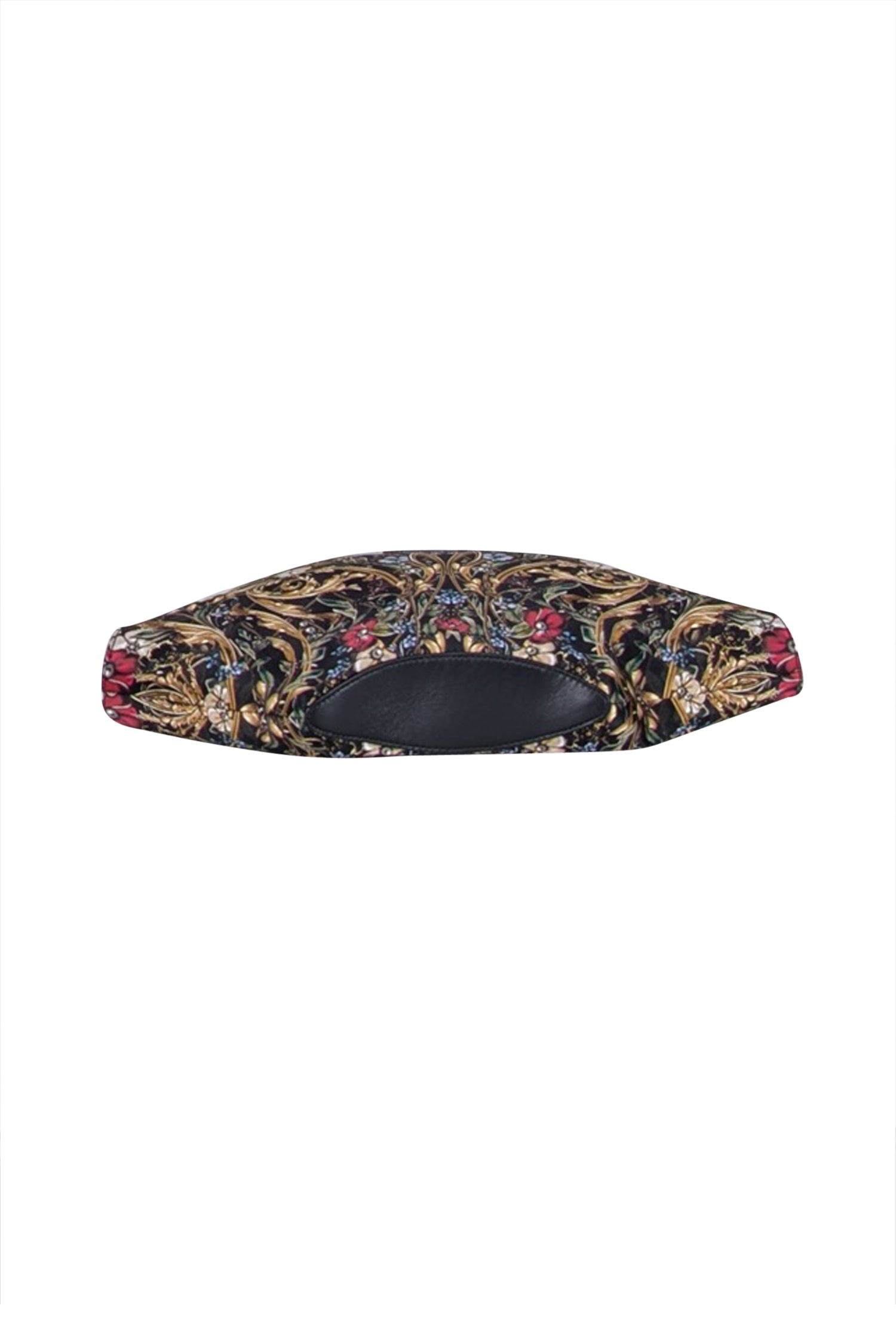 Alexander McQueen - Stunning Black & Gold Floral Satin Manta Clutch Bag