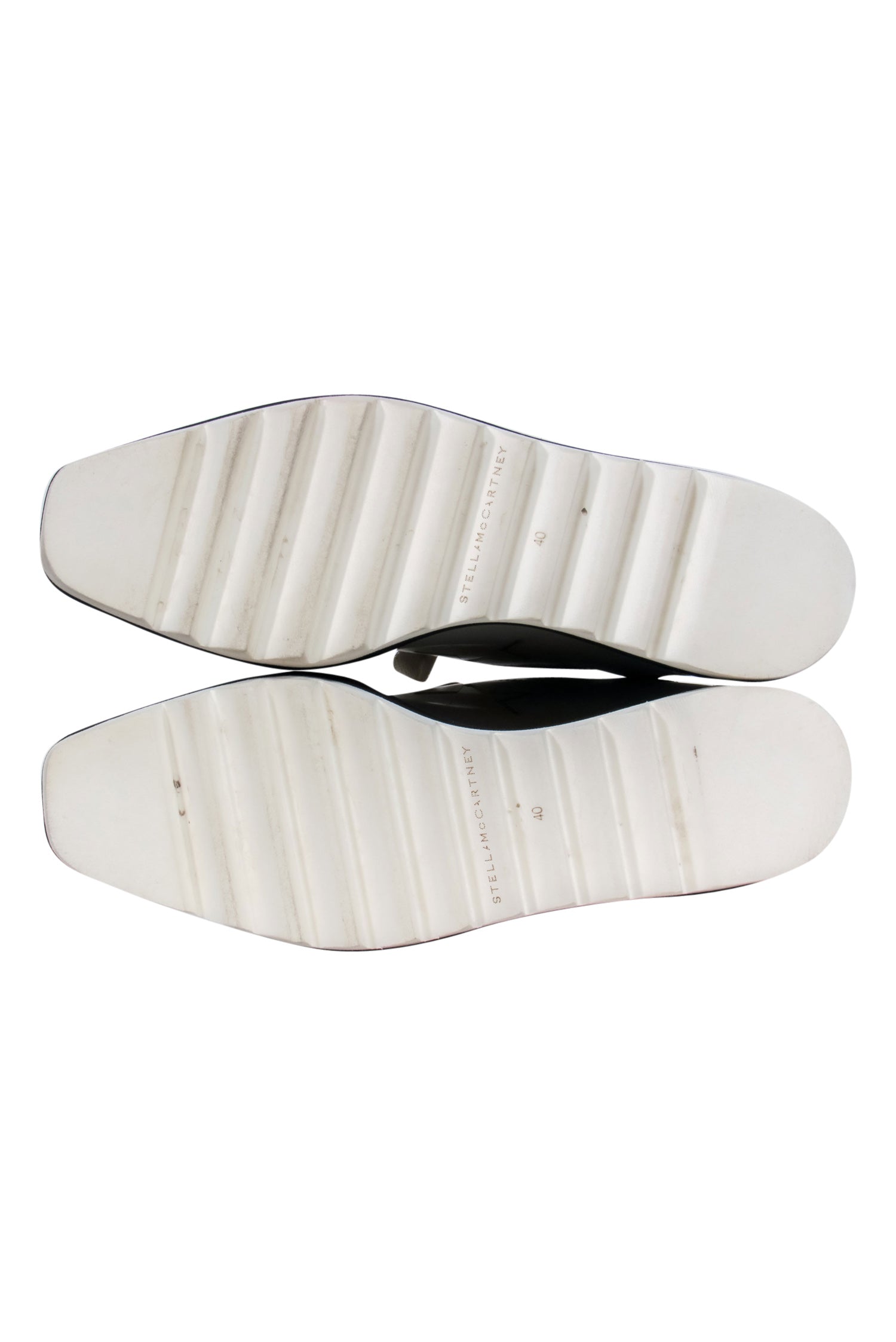 Stella McCartney - Glamorous Cream & Black Platform Sneakers with Iridescent Stars, Size 10