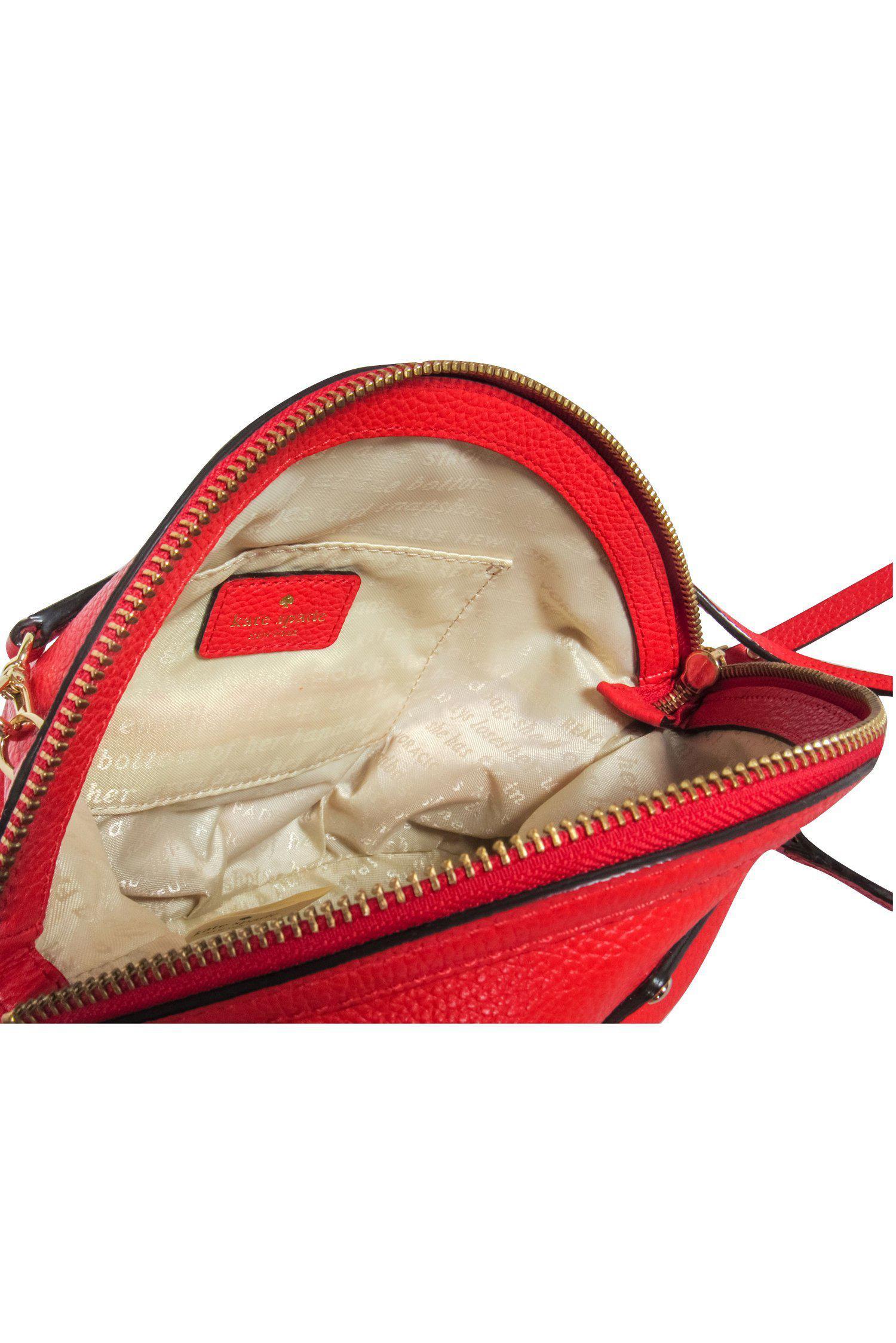 Kate Spade Red Pebbled Leather Mini Domed Crossbody - A Fashionable Essential