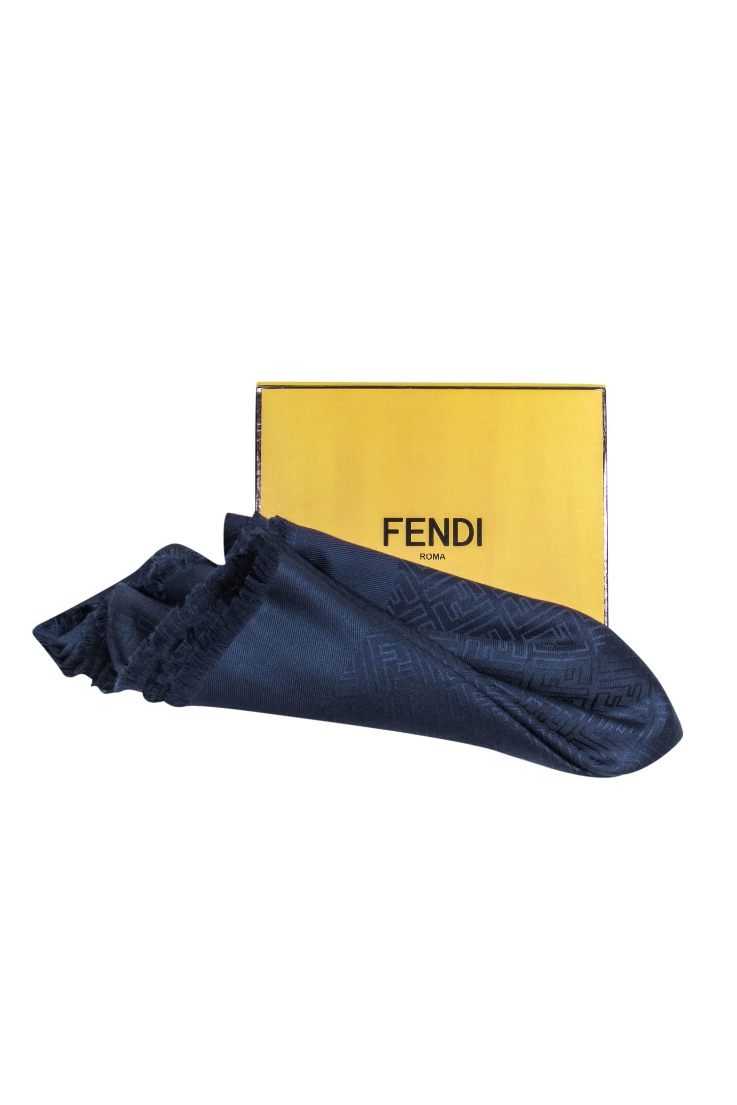 Fendi Navy Blue Logo Silk-Wool Shawl: A Luxurious Statement Piece