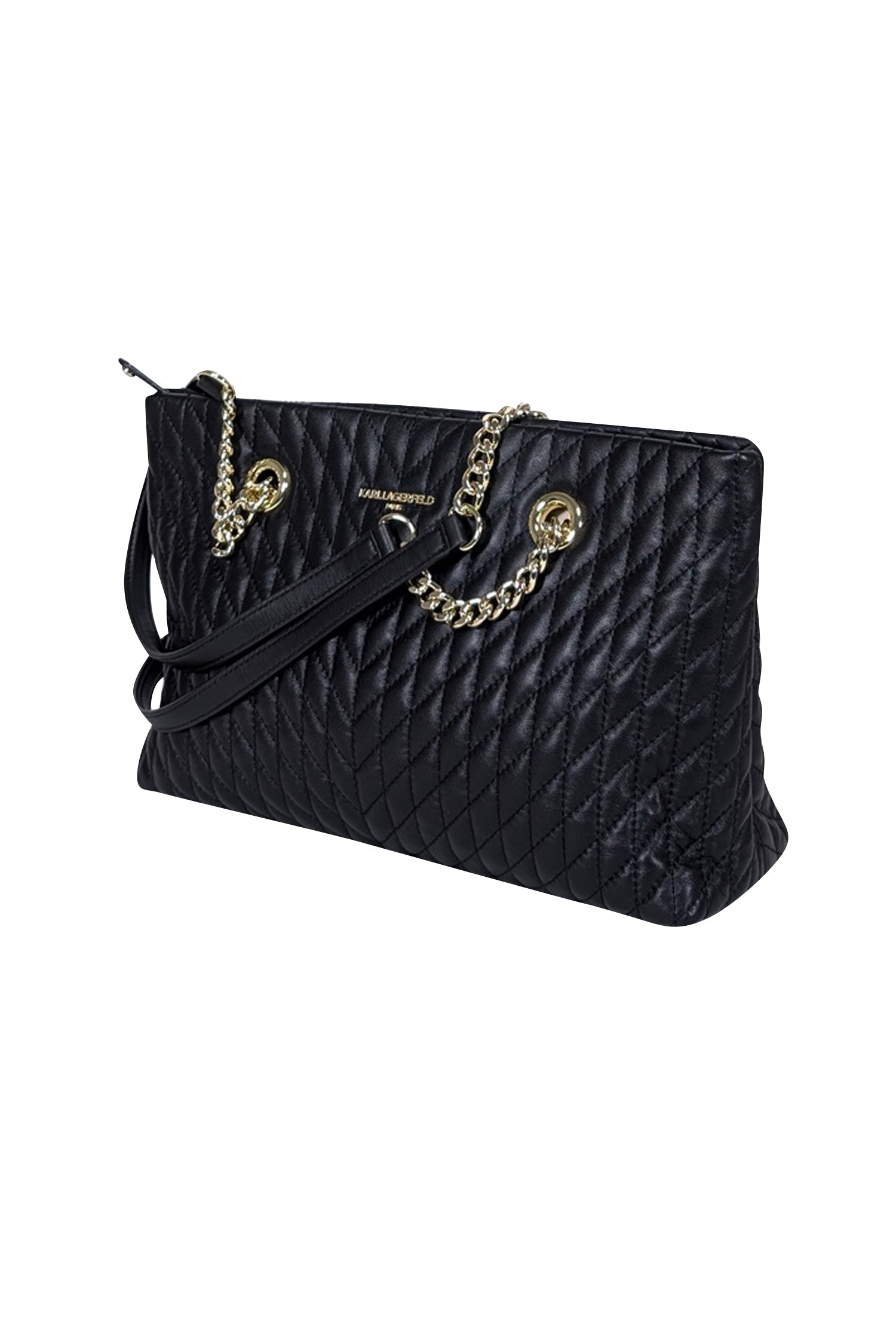 Karl Lagerfeld Black Quilted Leather Shoulder Bag - A Luxury Must-Have