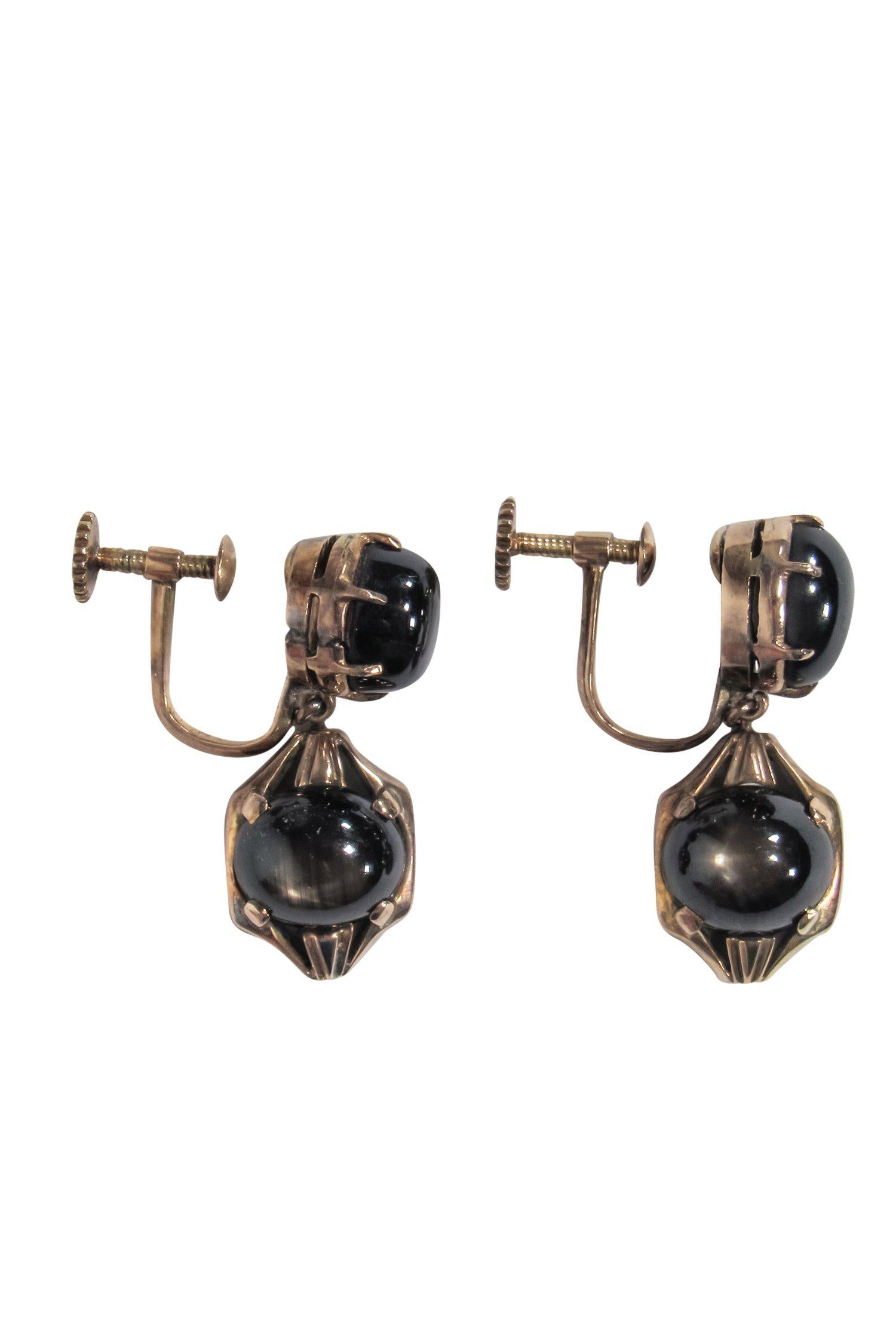 Gorgeous Vintage 14K Gold Screw-Back Drop Earrings for Everyday Glam