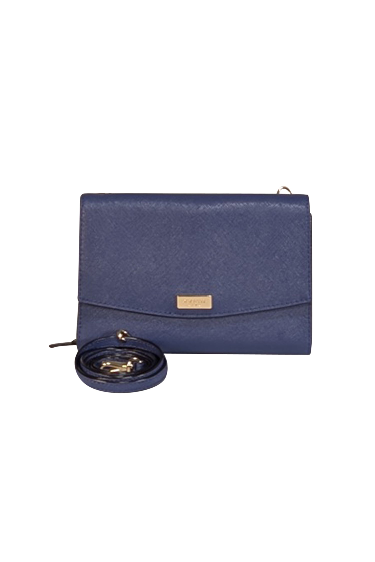 Kate Spade Dark Blue Luxury Saffiano Leather Wallet