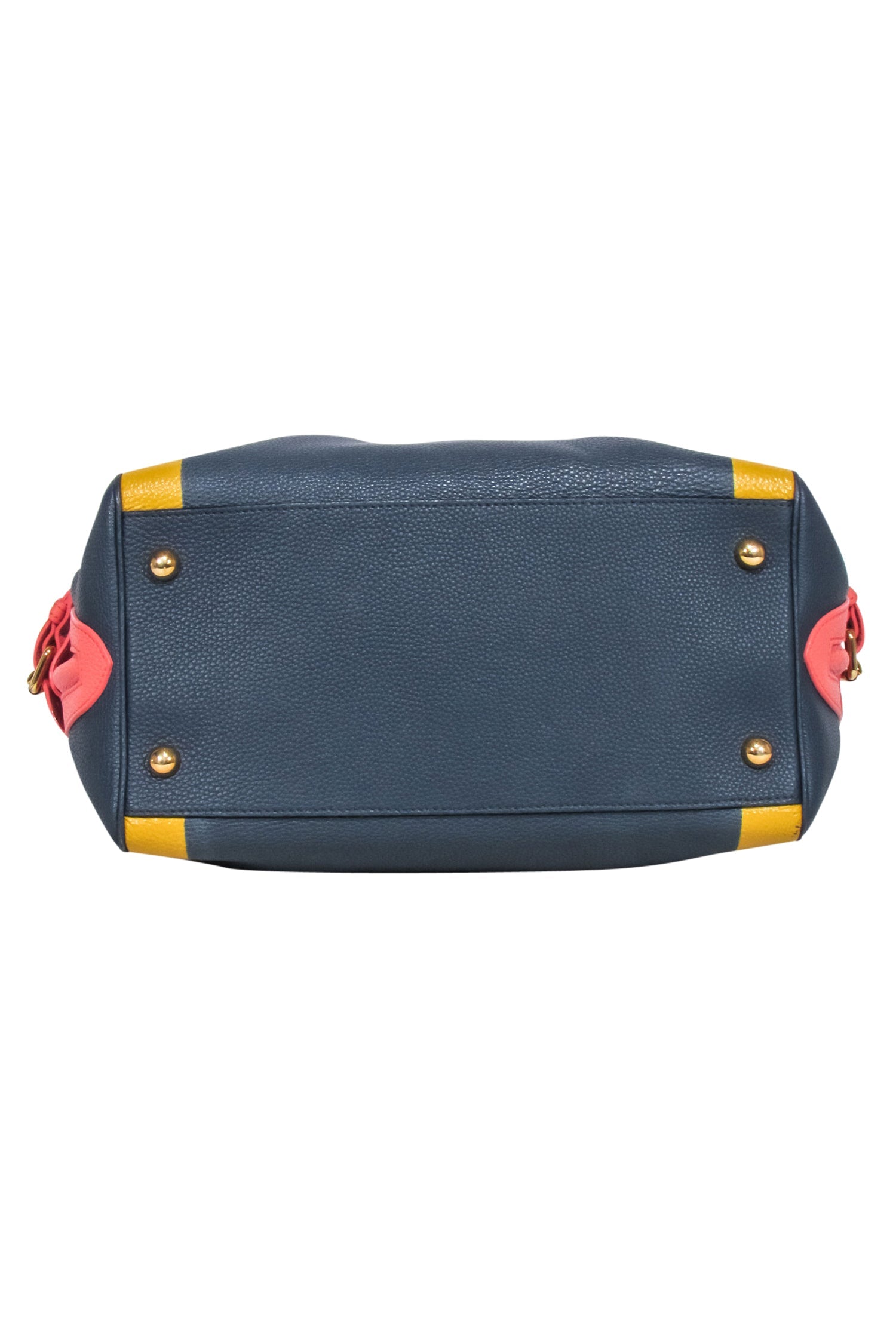Burberry Prorsum - Hand Painted Bowler Bag in Stunning Navy, Peach & Yellow