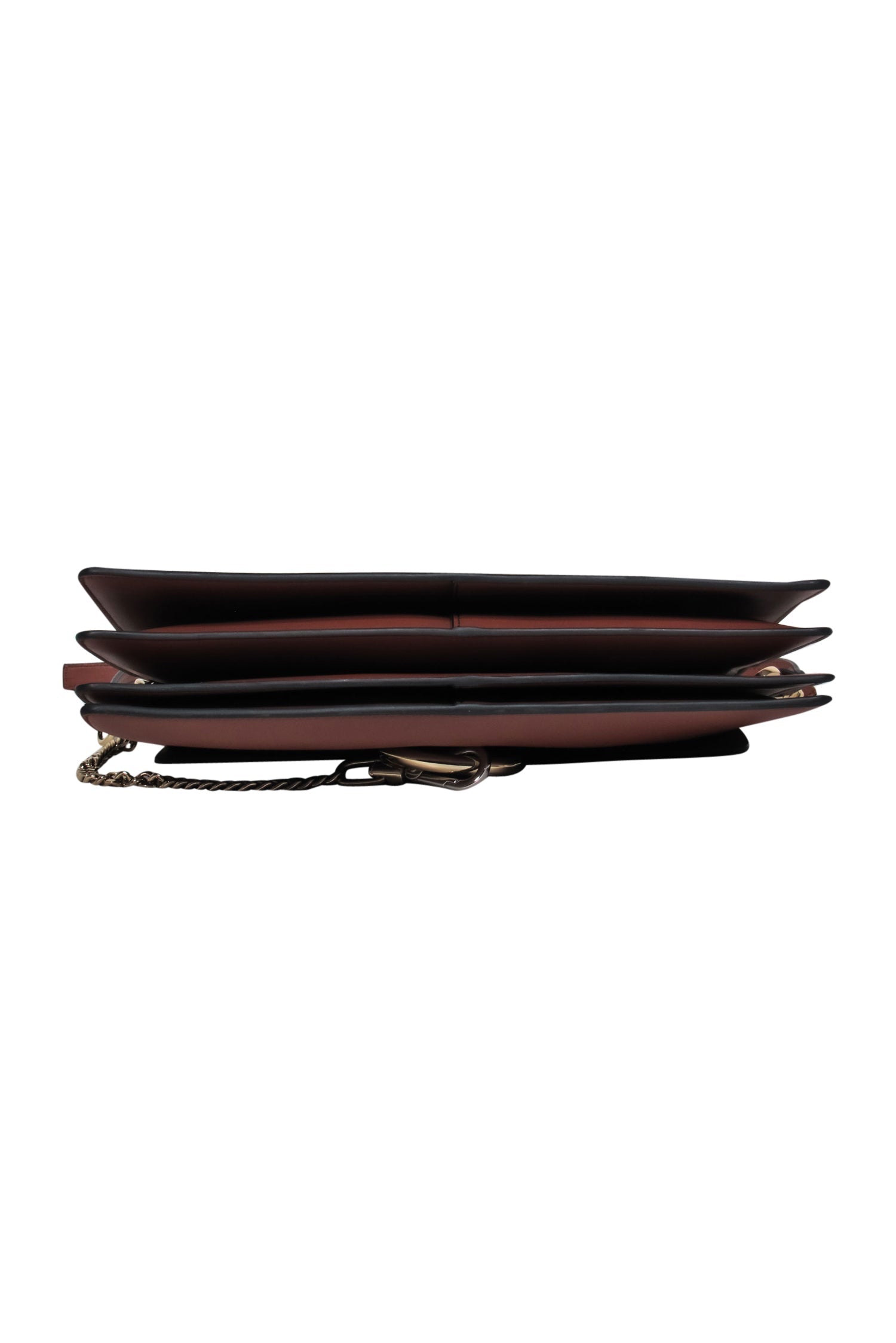 Chloe Faye Fold-Over Shoulder Bag: Brown Leather & Suede with Stunning Ring Hardware