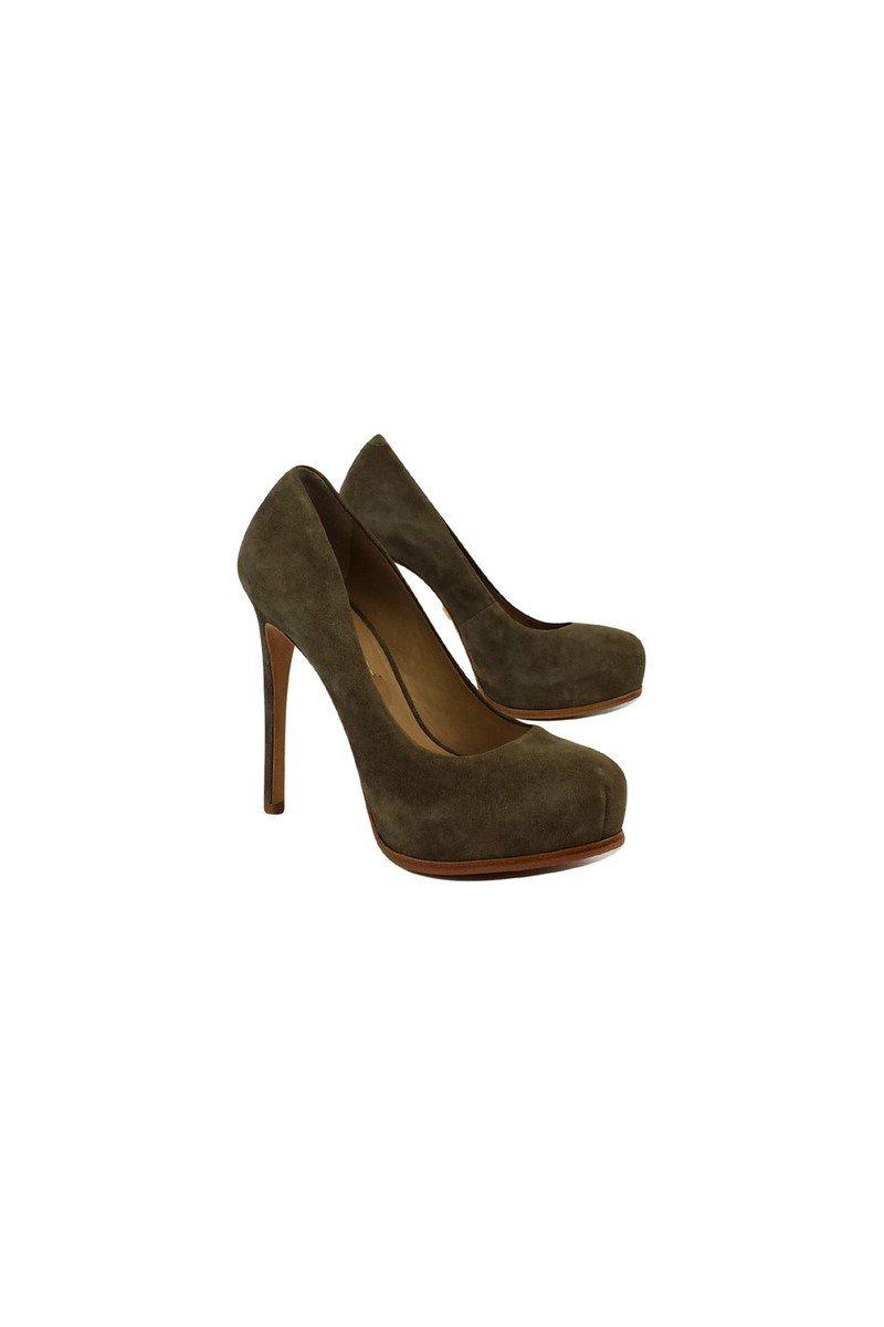 Pour La Victoire Taupe Suede Platform Heels - Size 8.5 - Luxury Fashion Must-Have