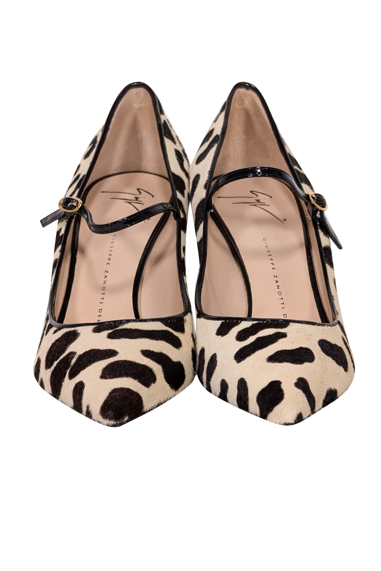 Giuseppe Zanotti - Stunning Beige & Brown Print Calf Hair Heels in Size 9