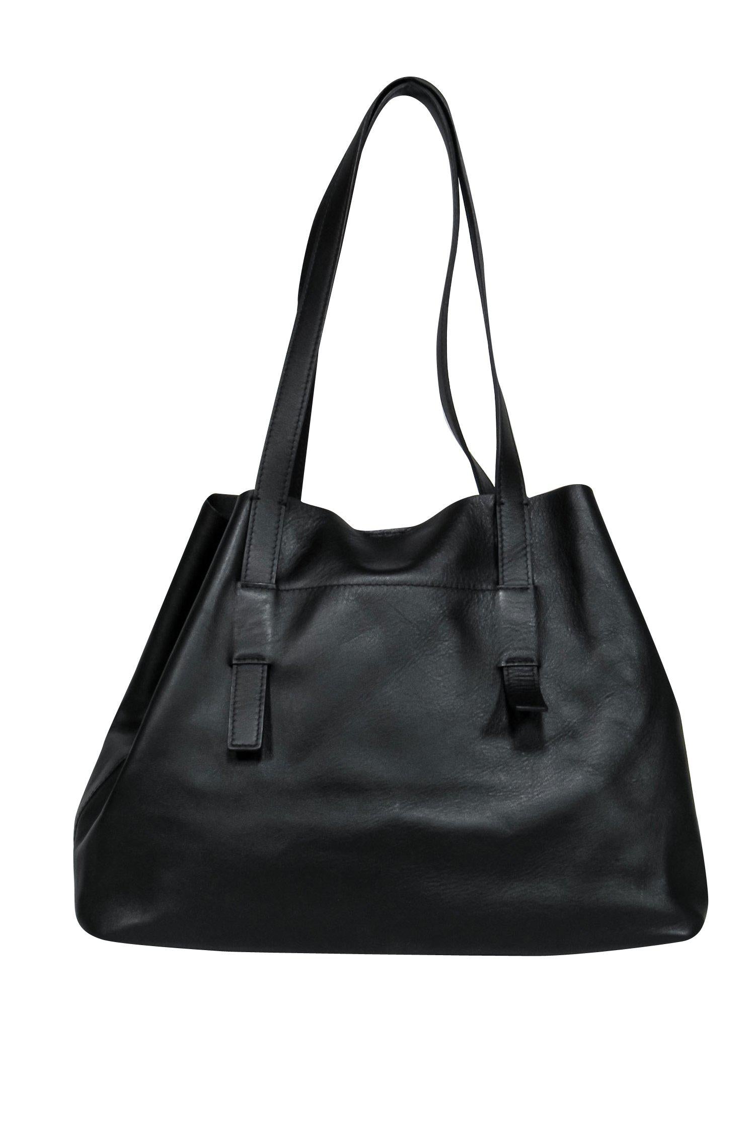 St. John's Elegant Large Black Leather Tote